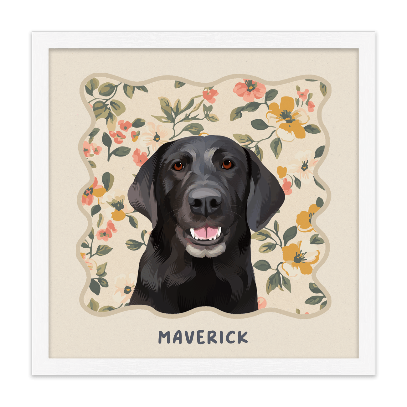 1petportrait-square-vintagepeachfloralpattern_Standard-White-Frame.png