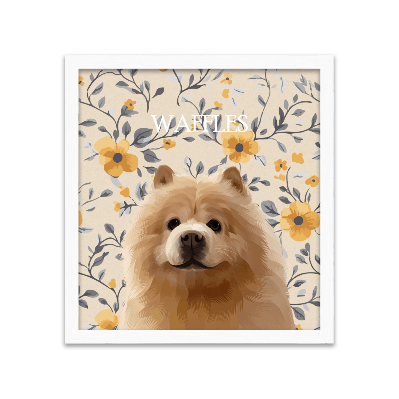 pet-portrait-20x20-floral-pattern2-bg-whiteoakframe.png