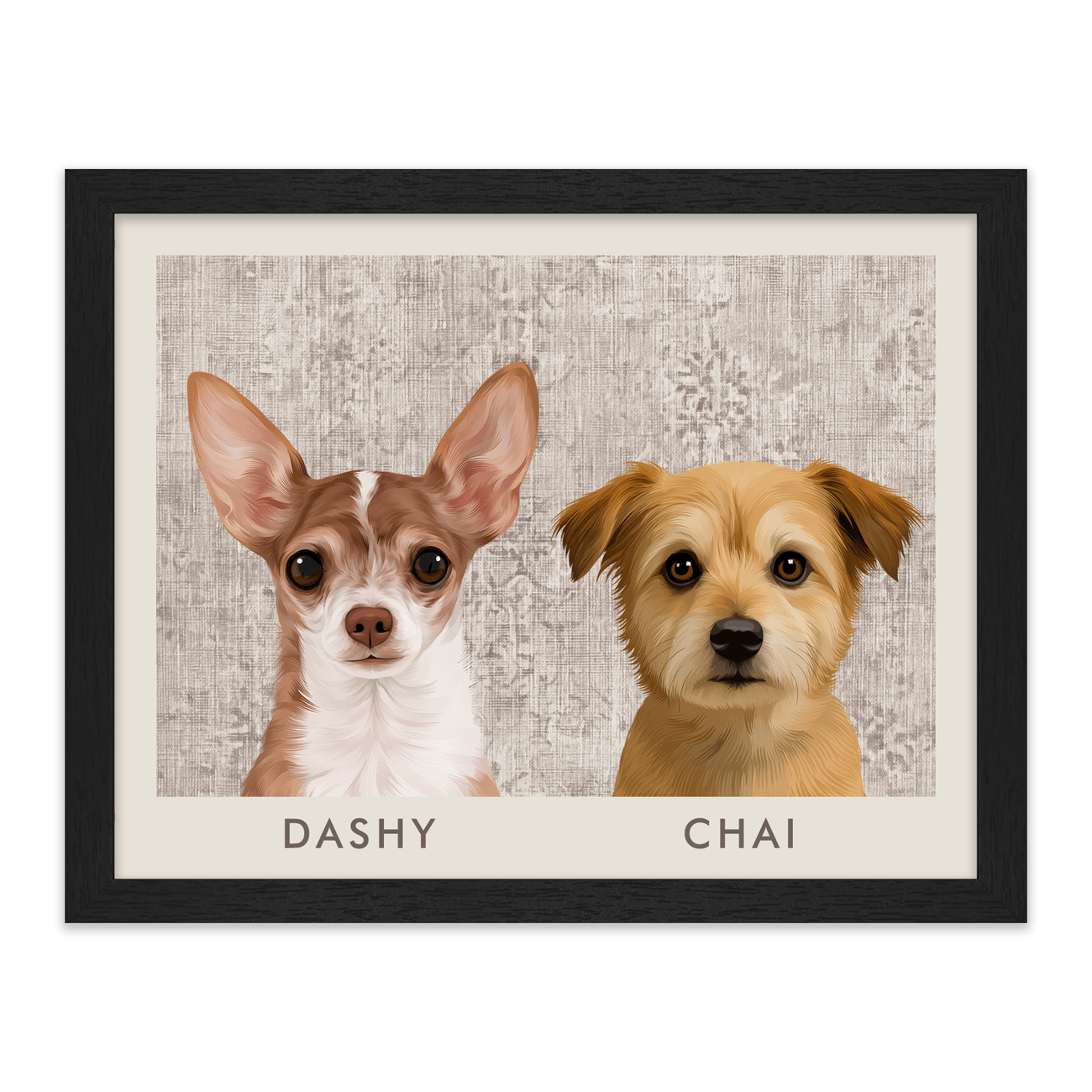 2petportrait-horizontal-vintagedistressedtextilepattern_Standard-Black-Frame.png