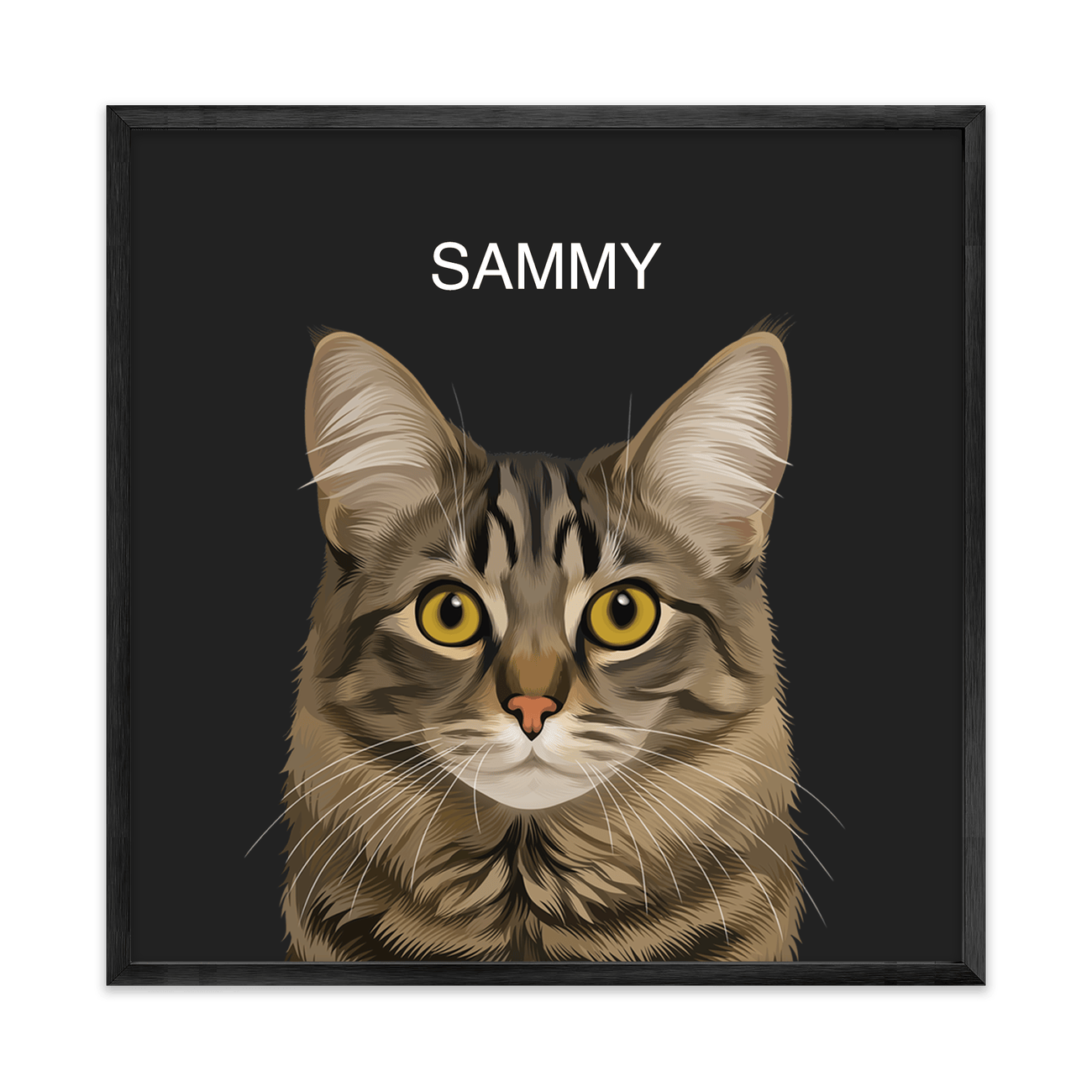 1petportrait-square-allblackhandillustrated_Metal-Frame.png