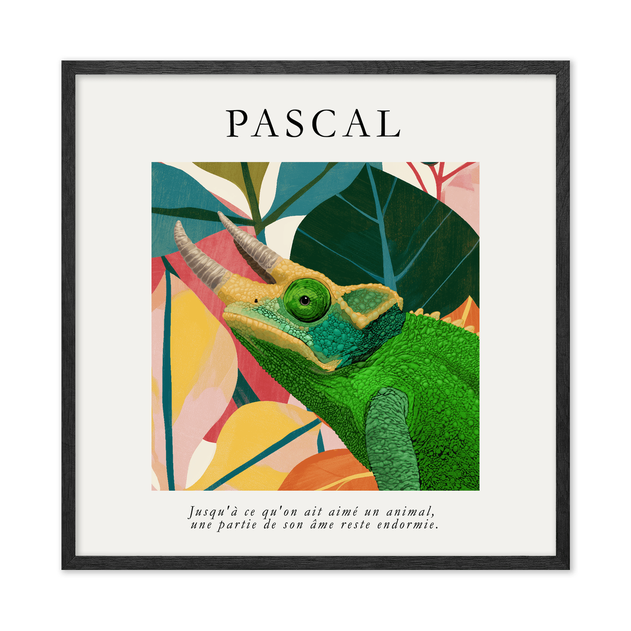 1petportrait-square-playfulabstracttropicalbloompetportrait_Black-Oak-Frame.png