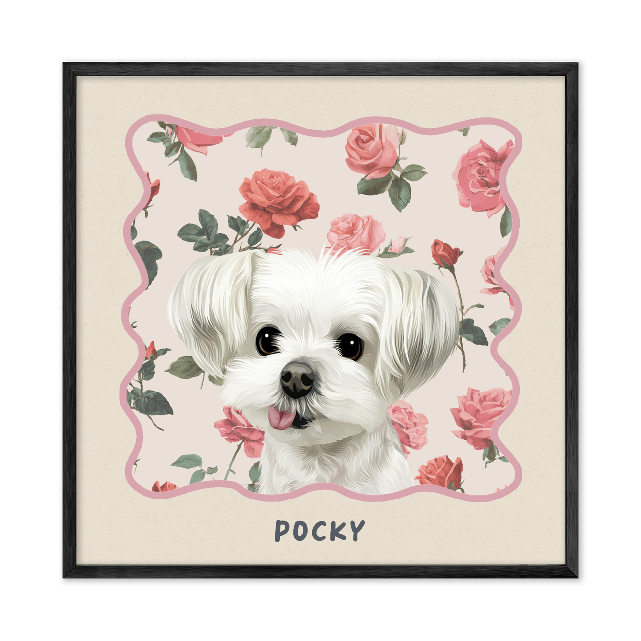 1petportrait-square-vintagerosegardenpattern_Metal-Frame.png