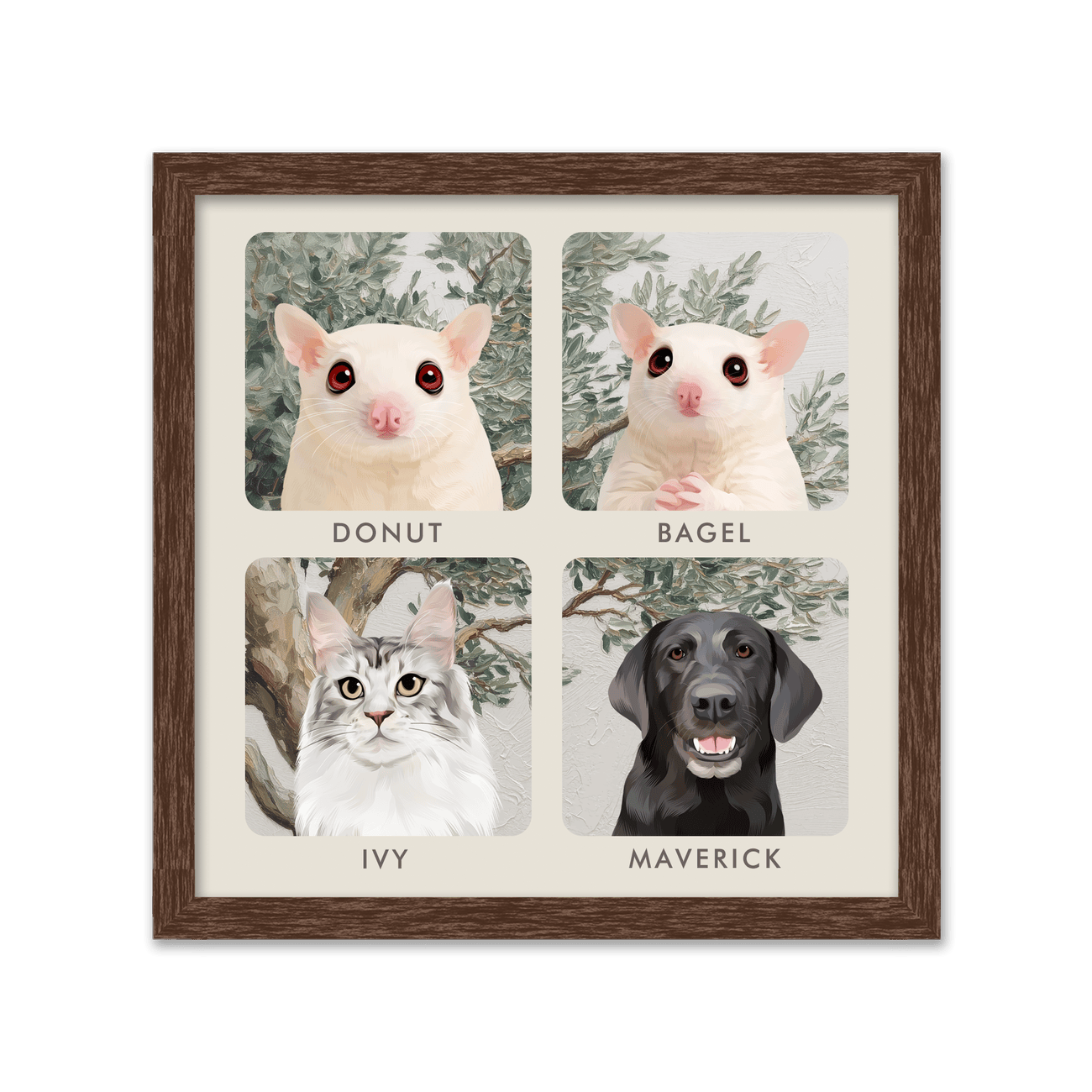 4pet-portrait-square-mediterraneanolivetreebranch-walnutframe.png