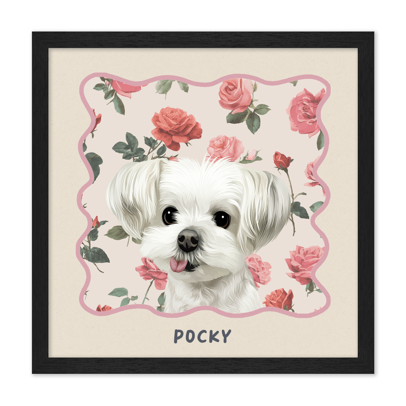 1petportrait-square-vintagerosegardenpattern_Standard-Black-Frame.png