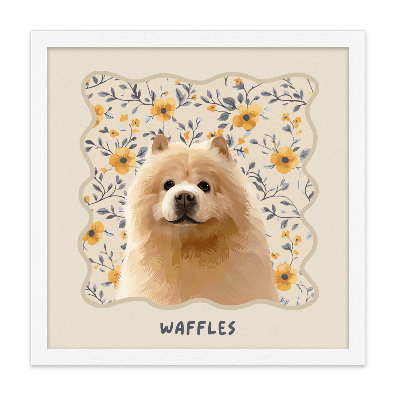 1petportrait-square-vintageyellowfloralpattern_Standard-White-Frame.png