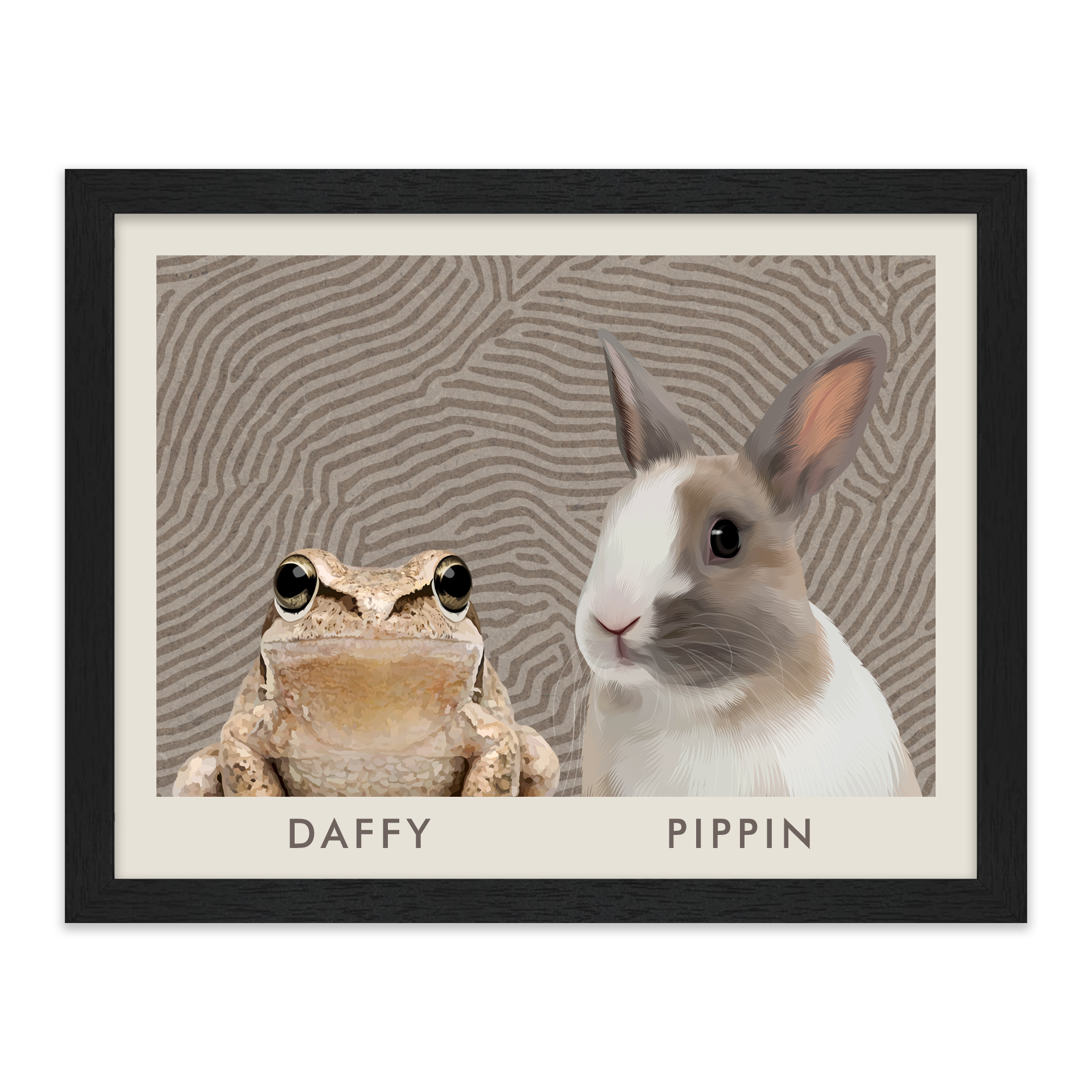 2petportrait-horizontal-organicterrainlinesminimalist_Standard-Black-Frame.png