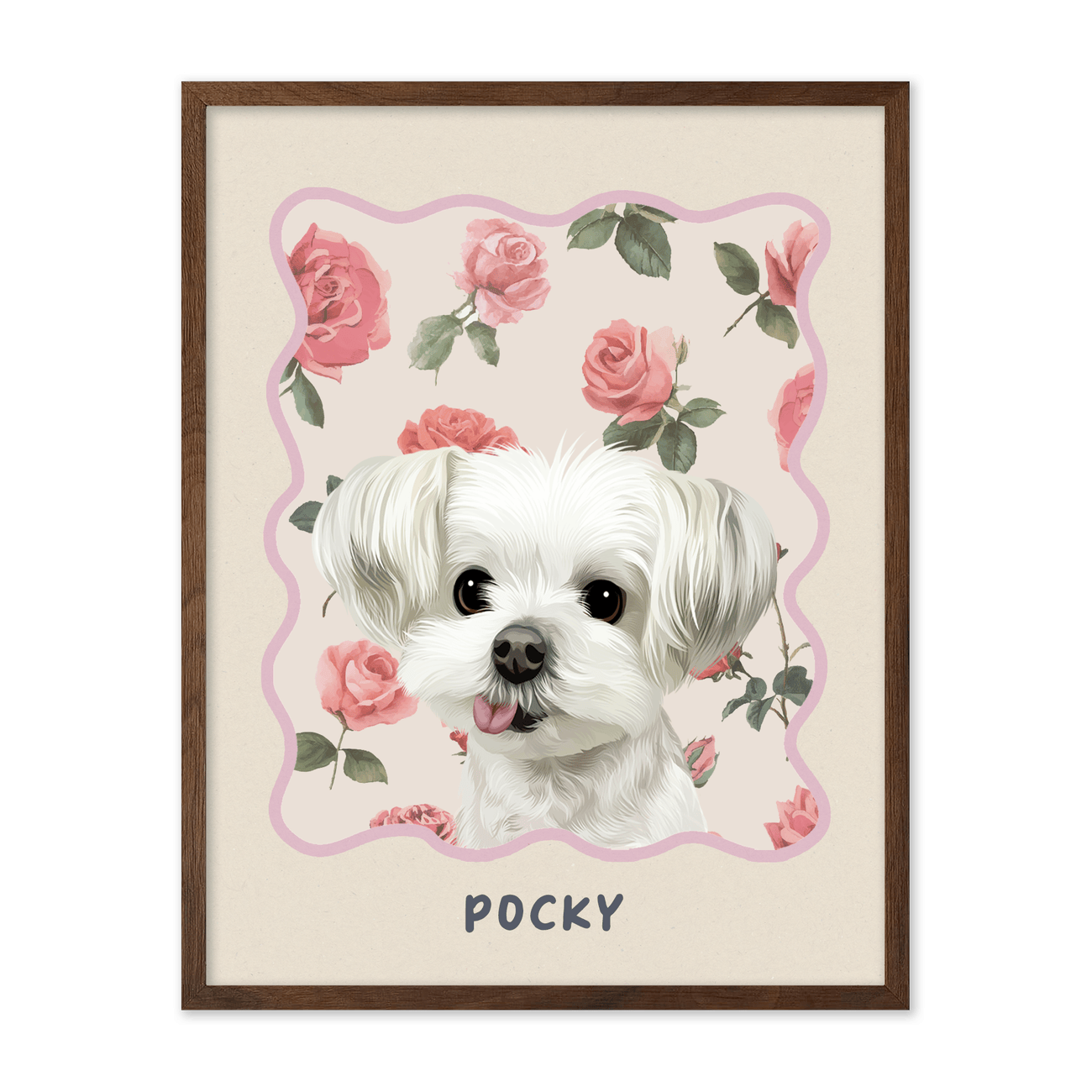petportrait-vertical-vintagerosegardenpattern_Walnut-Frame.png
