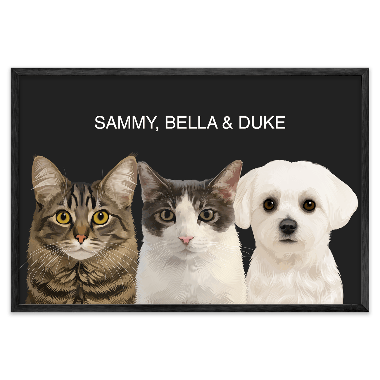 3petportrait-horizontal-allblackhandillustrated_Metal-Frame.png