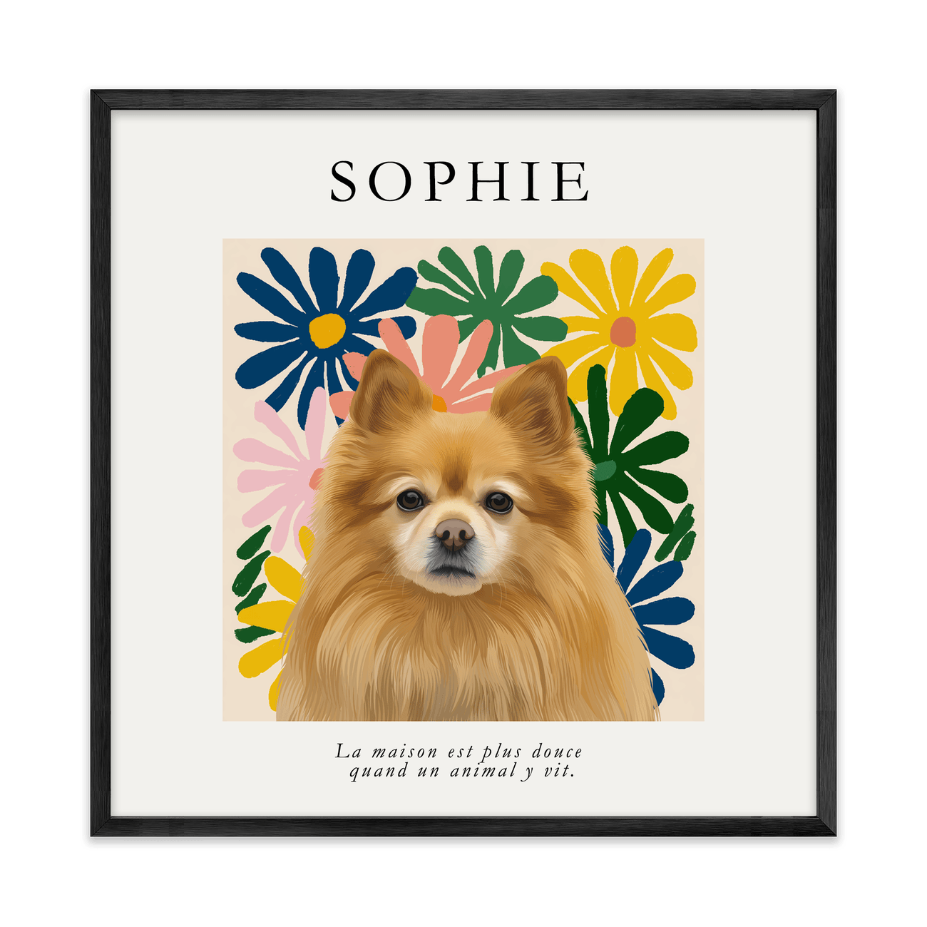 1petportrait-square-modernmatisseinspiredfloral_Metal-Frame.png