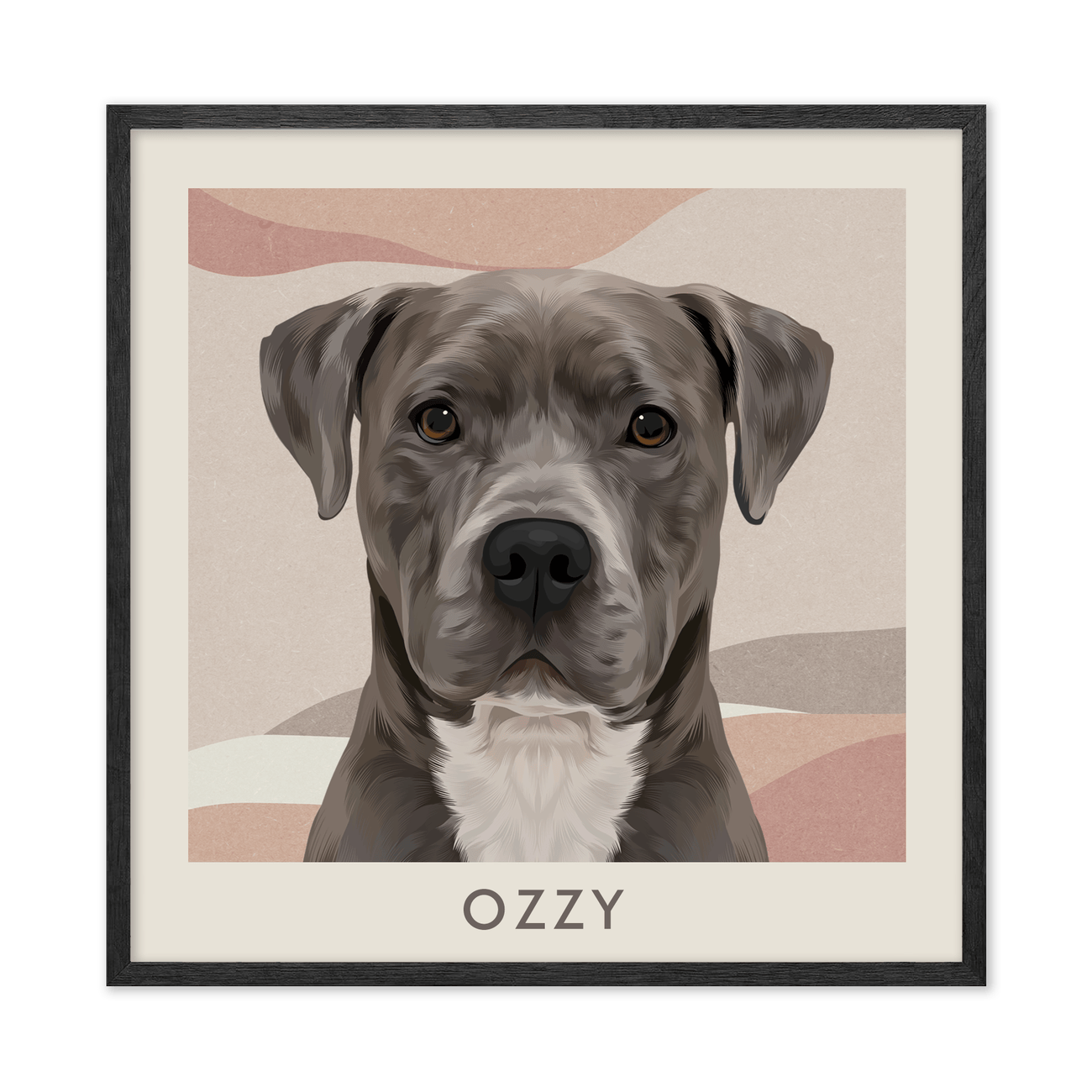 1petportrait-square-abstractbohodeserthorizon_Black-Oak-Frame.png