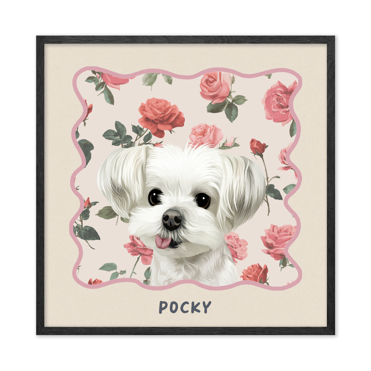 1petportrait-square-vintagerosegardenpattern_Black-Oak-Frame.png