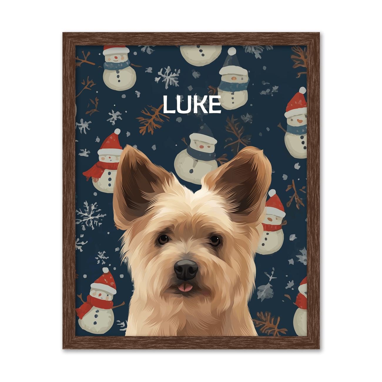 Snowman Wonderland Christmas Themed Pet Portrait