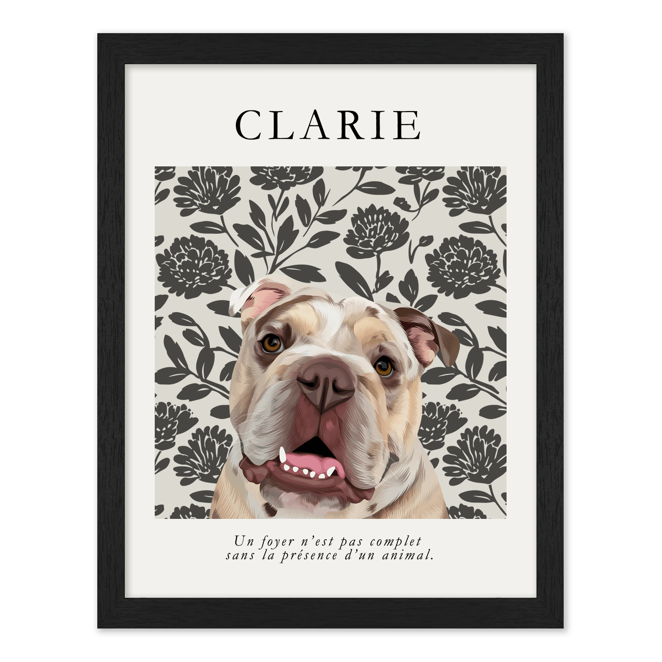 petportrait-vertical-bloomingvintagefrenchpeonies_Standard-Black-Frame.png