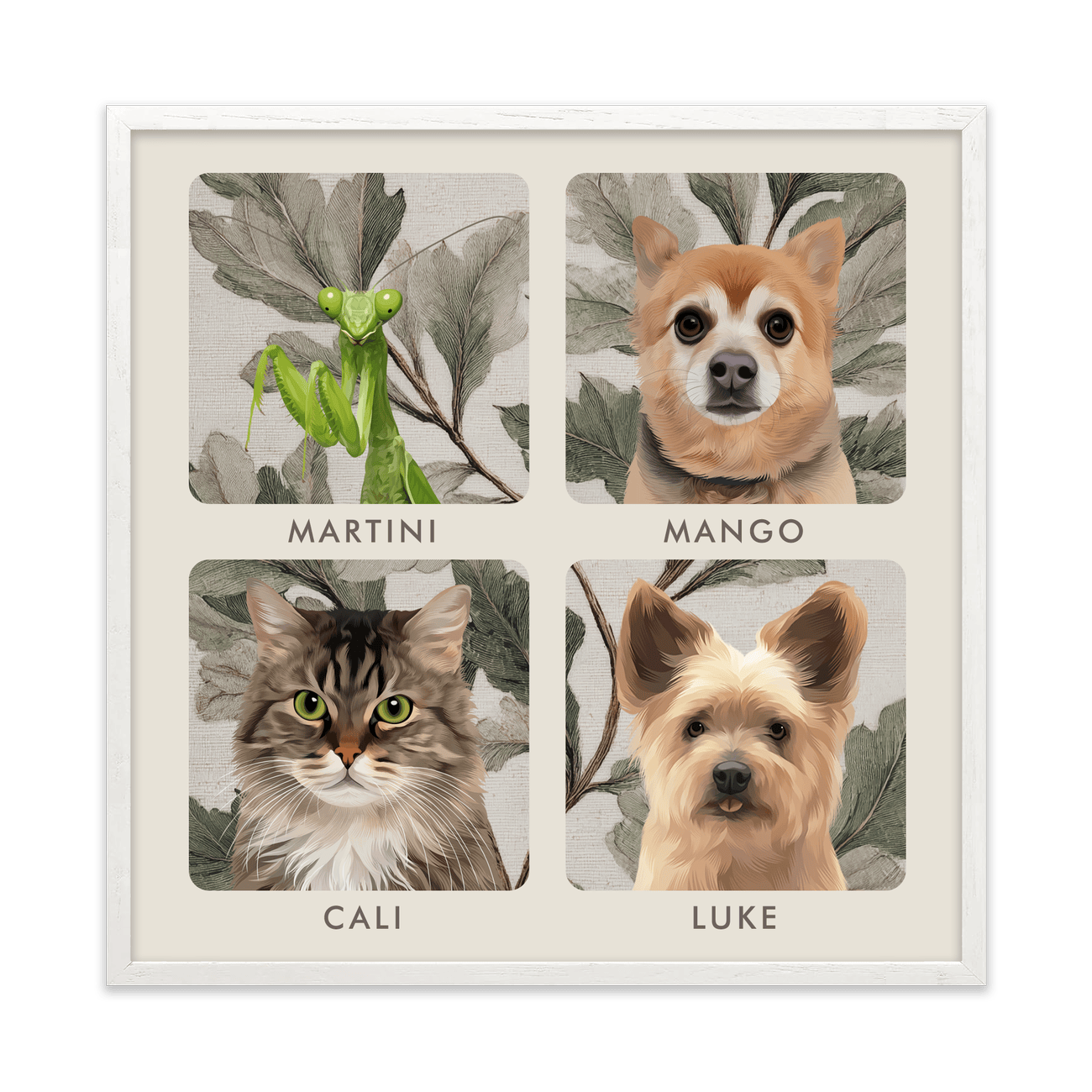 4petportrait-square-vintagebotanicaloakleaves_White-Oak-Frame.png