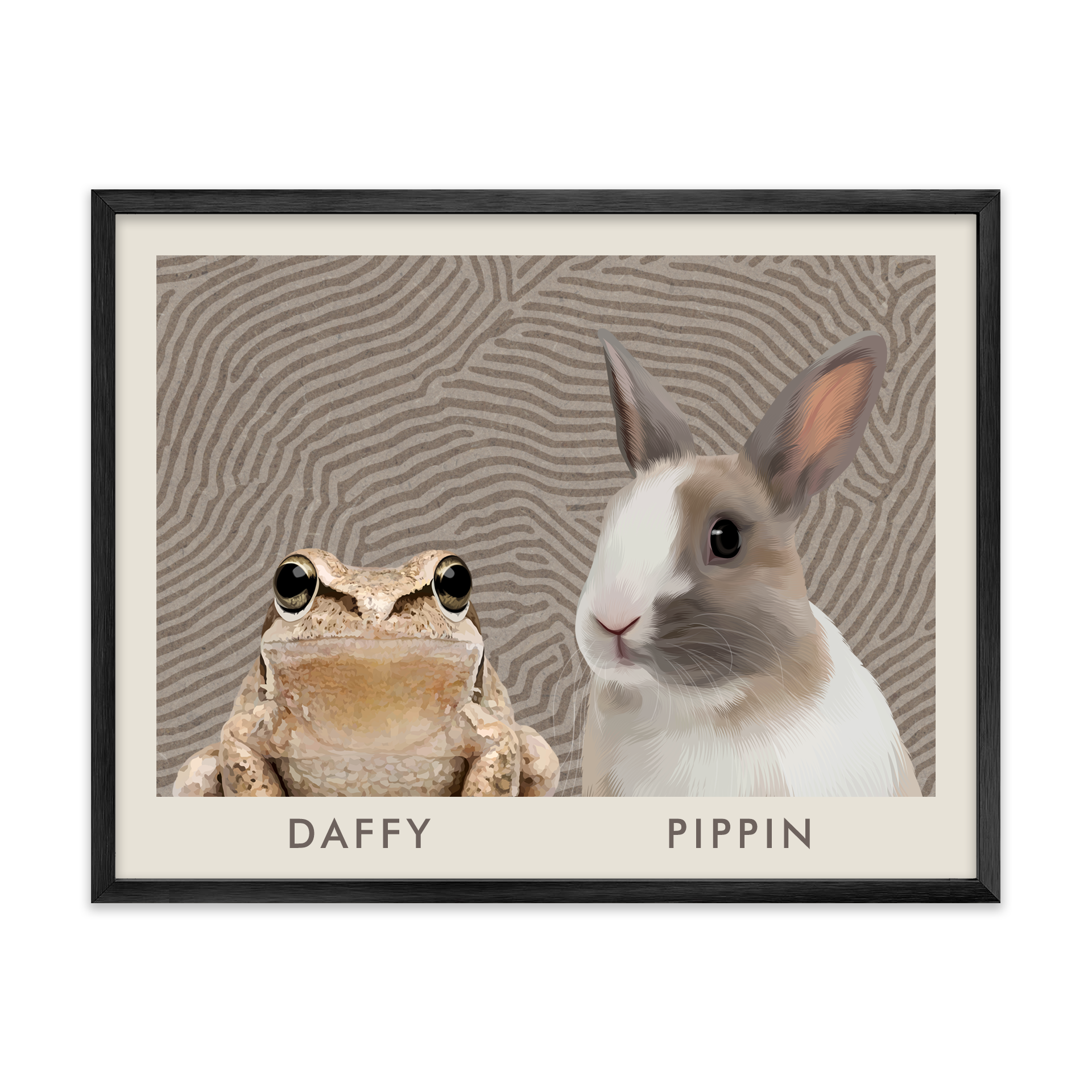 2petportrait-horizontal-organicterrainlinesminimalist_Metal-Frame.png