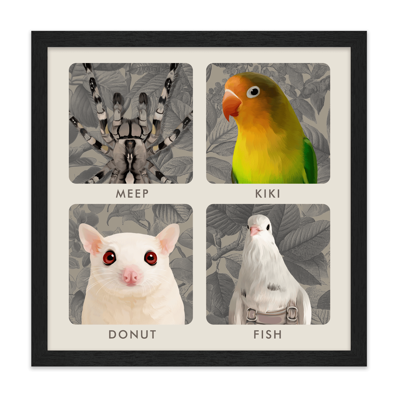 4petportrait-square-vintagebotanicalengravedleaves_Standard-Black-Frame.png