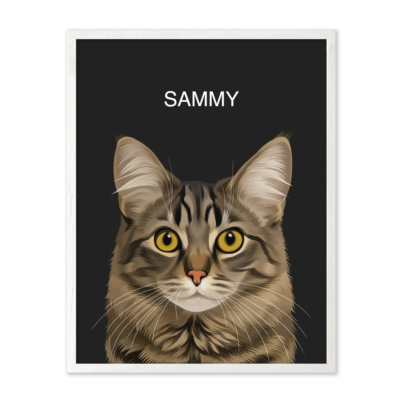 All Black Hand-Illustrated Pet Portrait