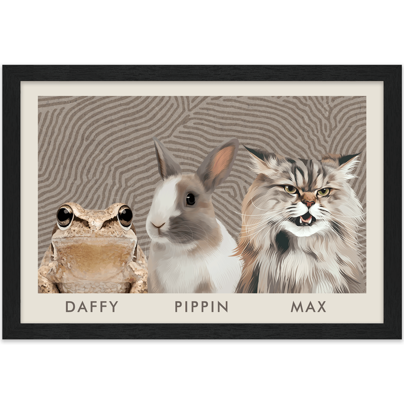 3petportrait-horizontal-organicterrainlinesminimalist_Standard-Black-Frame.png