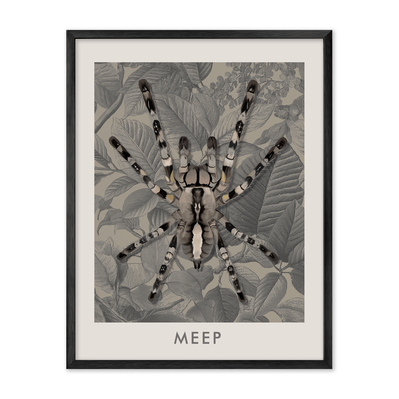 1petportrait-vertical-vintagebotanicalengravedleaves_Metal-Frame.png