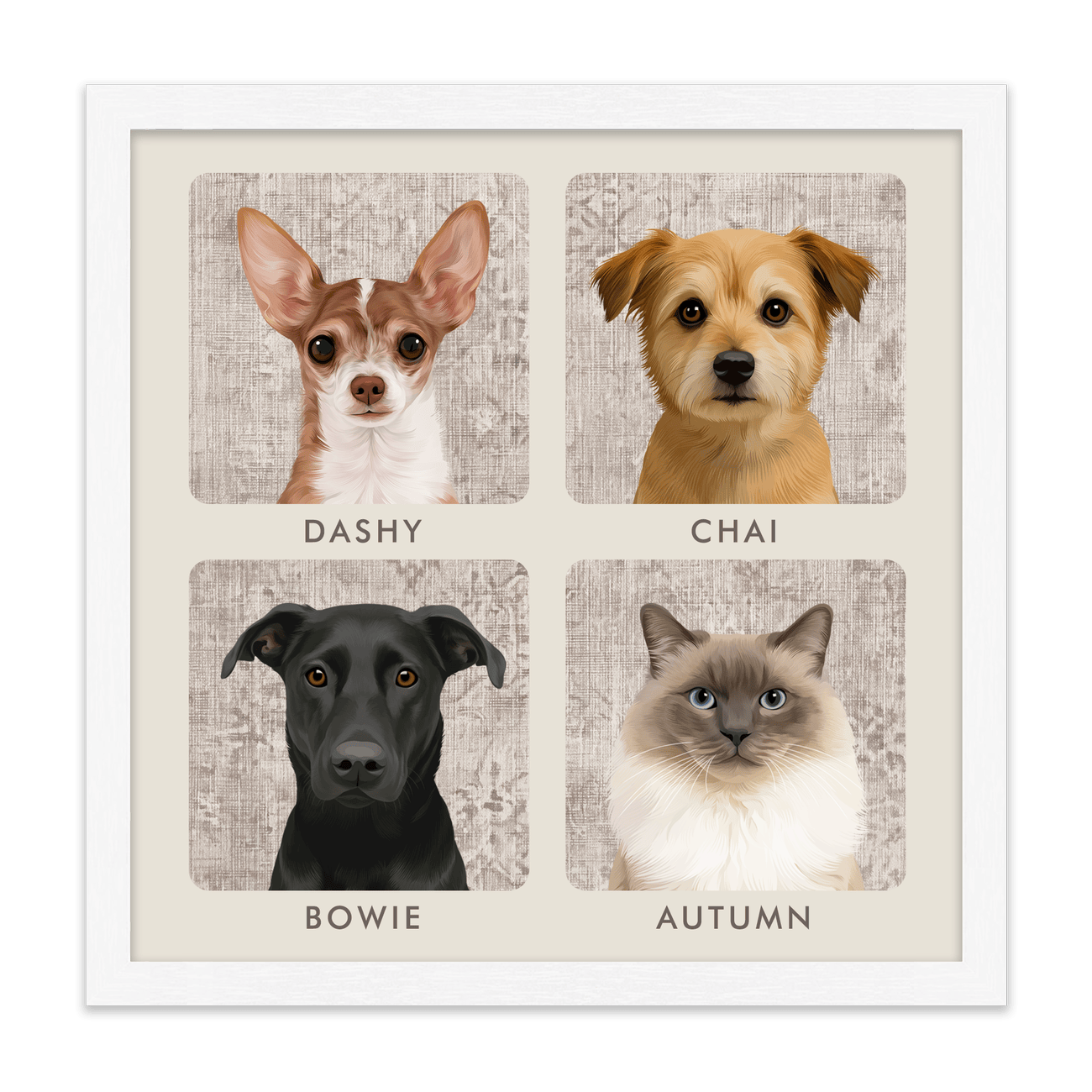 4petportrait-square-vintagedistressedtextilepattern_Standard-White-Frame.png