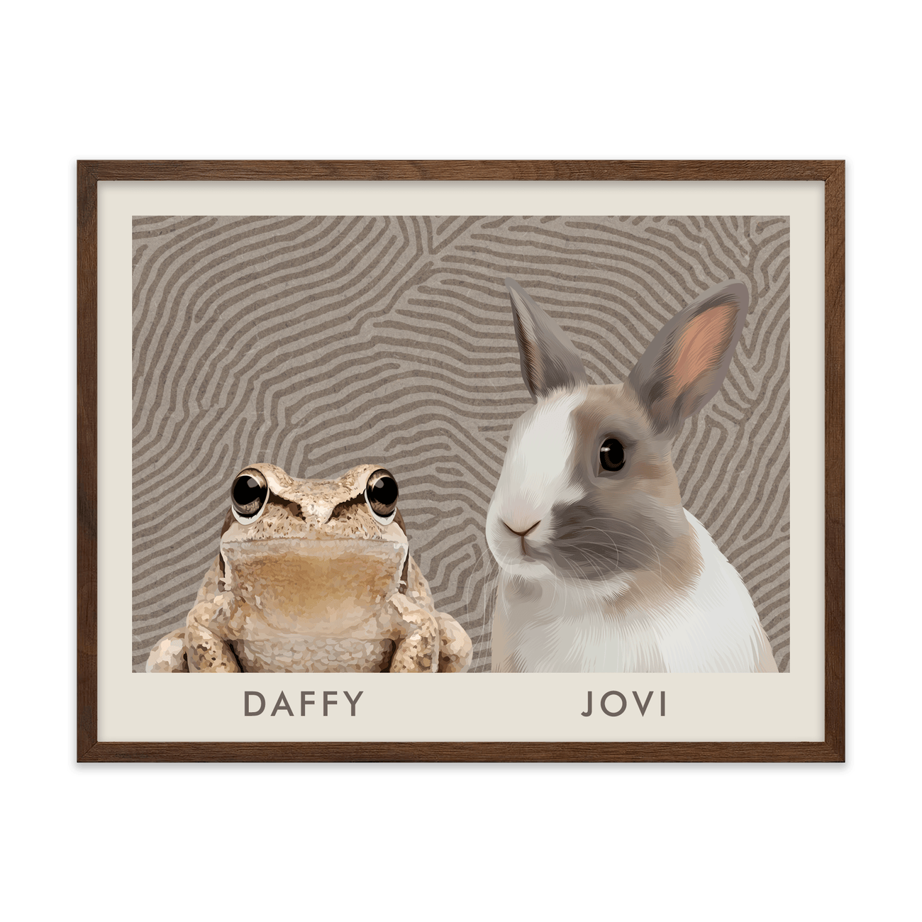 2petportrait-horizontal-organicterrainlinesminimalist_Walnut-Frame.png