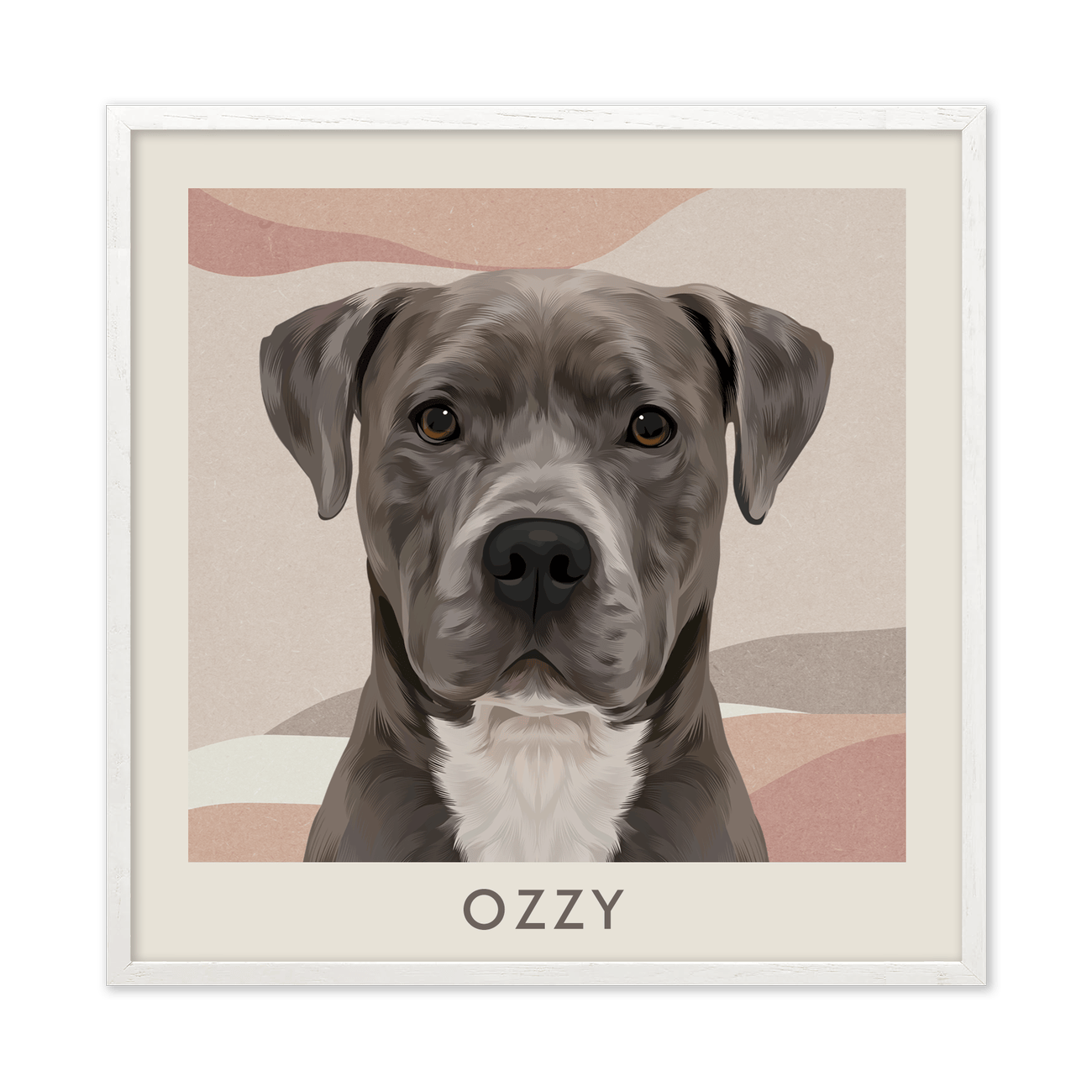 1petportrait-square-abstractbohodeserthorizon_White-Oak-Frame.png