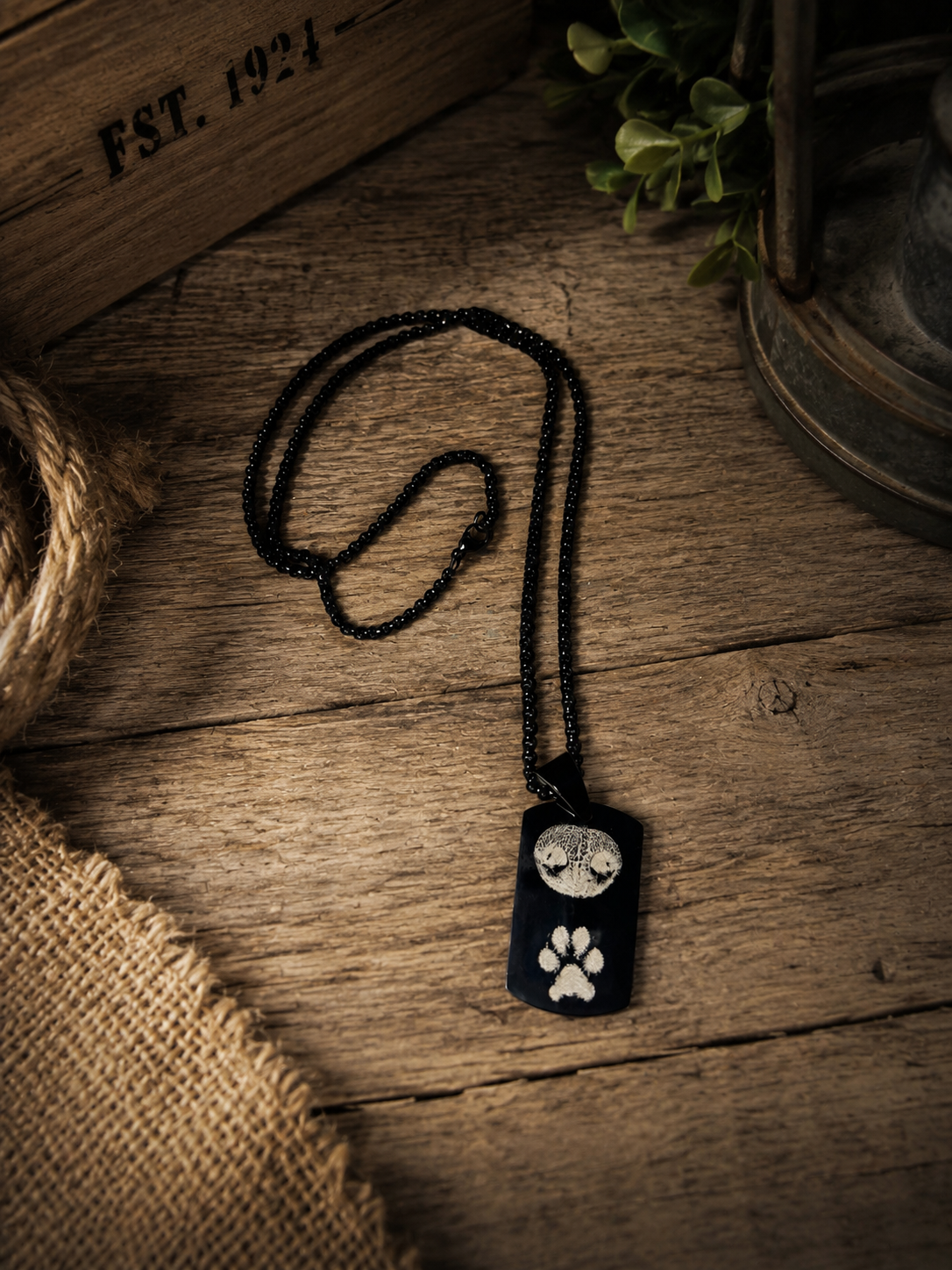 Men engraved Dog Tag