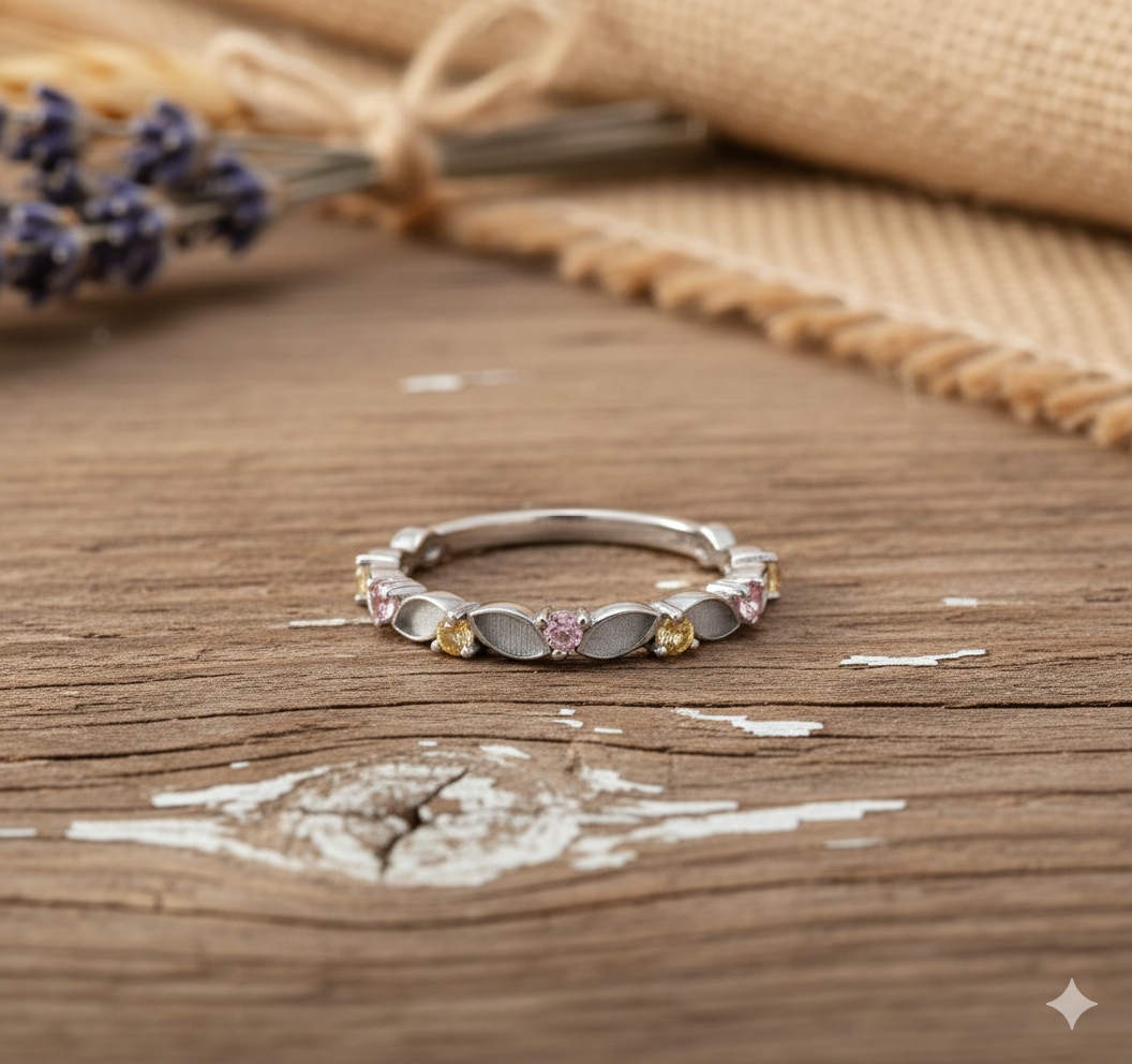 Dainty Band with Birthstones