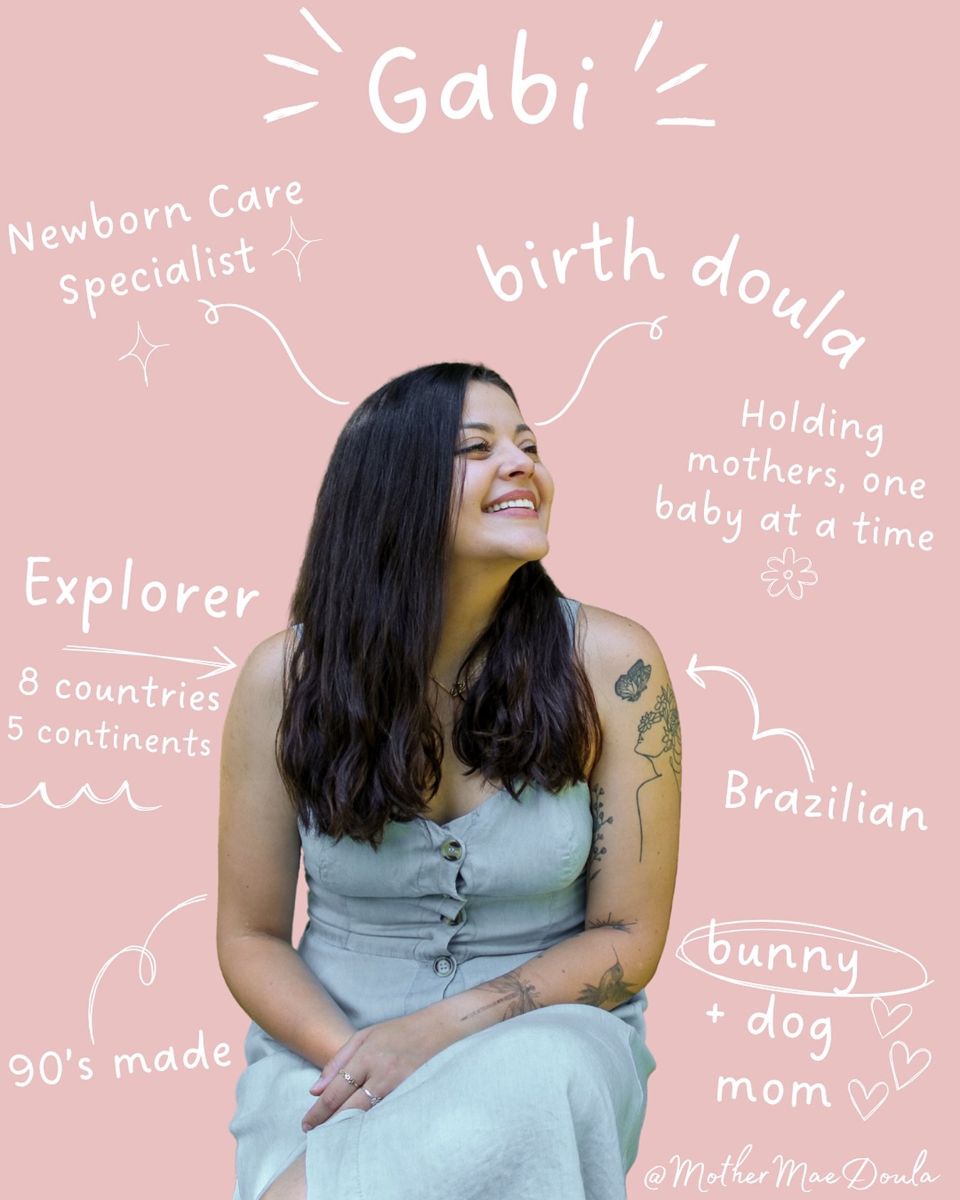 Hi there, I wanted to (re)introduce myself 💫 I&rsquo;m Gabi, a Brazilian-born and raised Birth Doula and Certified Newborn Care Specialist, currently supporting families in Denver, Colorado.
I support birthing people and new parents with presence, s