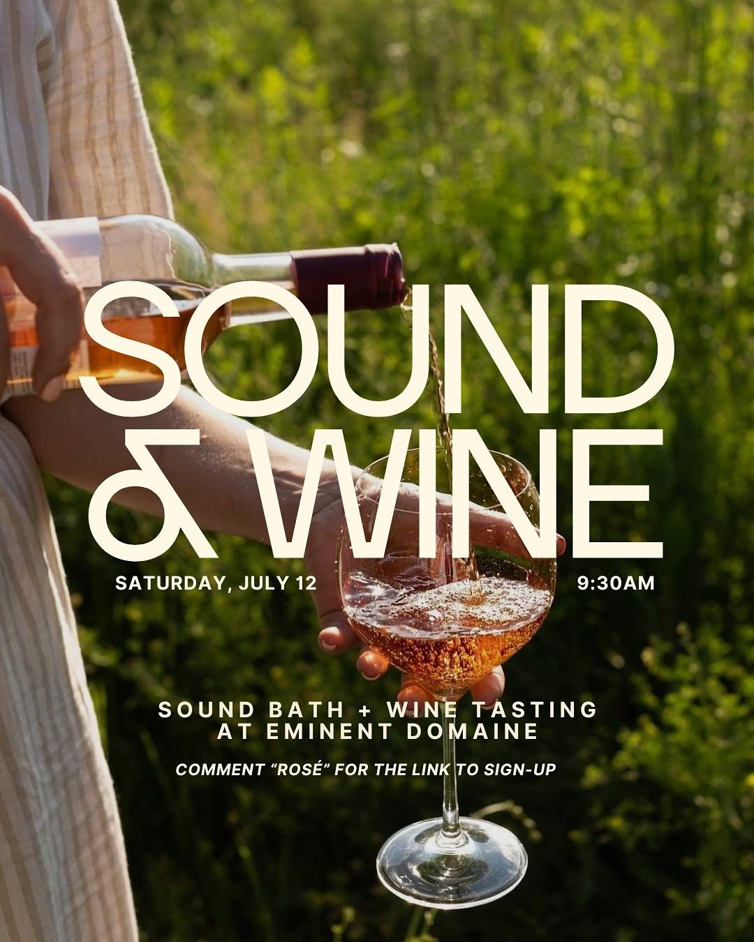 wine lovers rejoice!

we&rsquo;re running it back next month @eminentdomaine 

grab your pals and join us for a rejuvenating sound bath on Saturday, July 12 at the most stunning vineyard and tasting room.

stay for a complimentary glass of ros&eacute