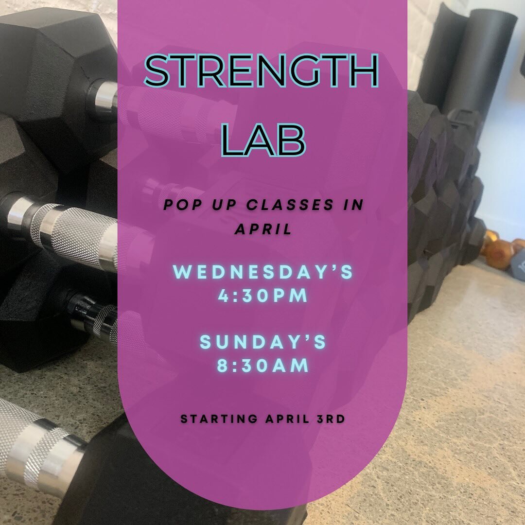 👋 Salt Crew! We&rsquo;ve got some great pop ups happening in April! 

💪 Strength Lab
- adding Wednesdays @ 4:30pm
- adding Sundays @ 8:30am
- please pre-register as class caps at 16 people 
- we cannot guarantee your spot without a reservation 

🧘