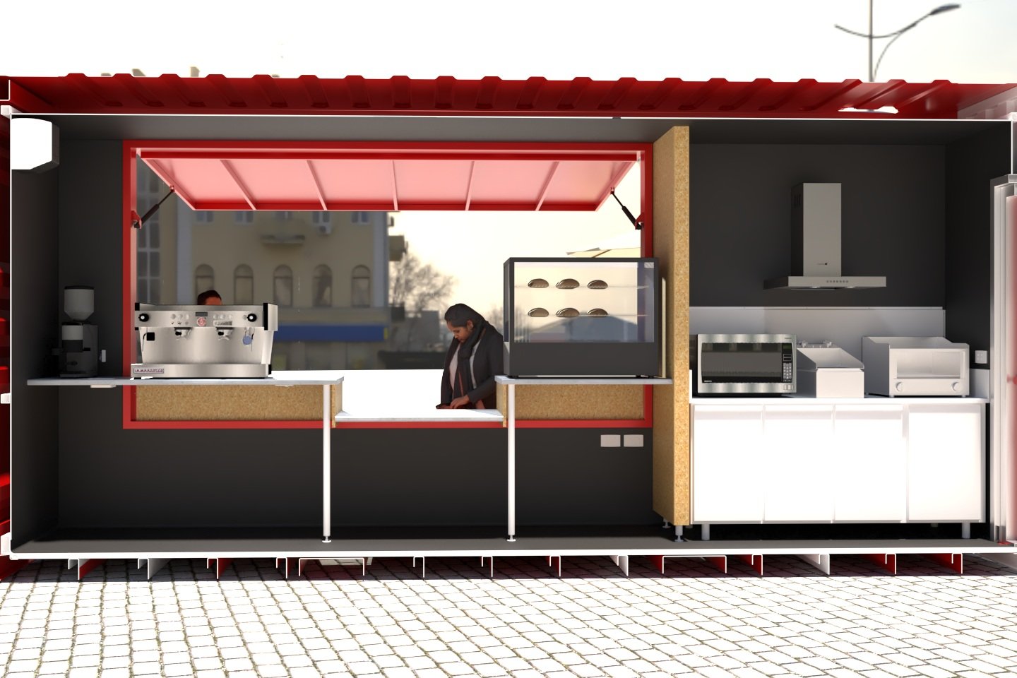 Fitzroy Shipping Container- Front Wall Layout