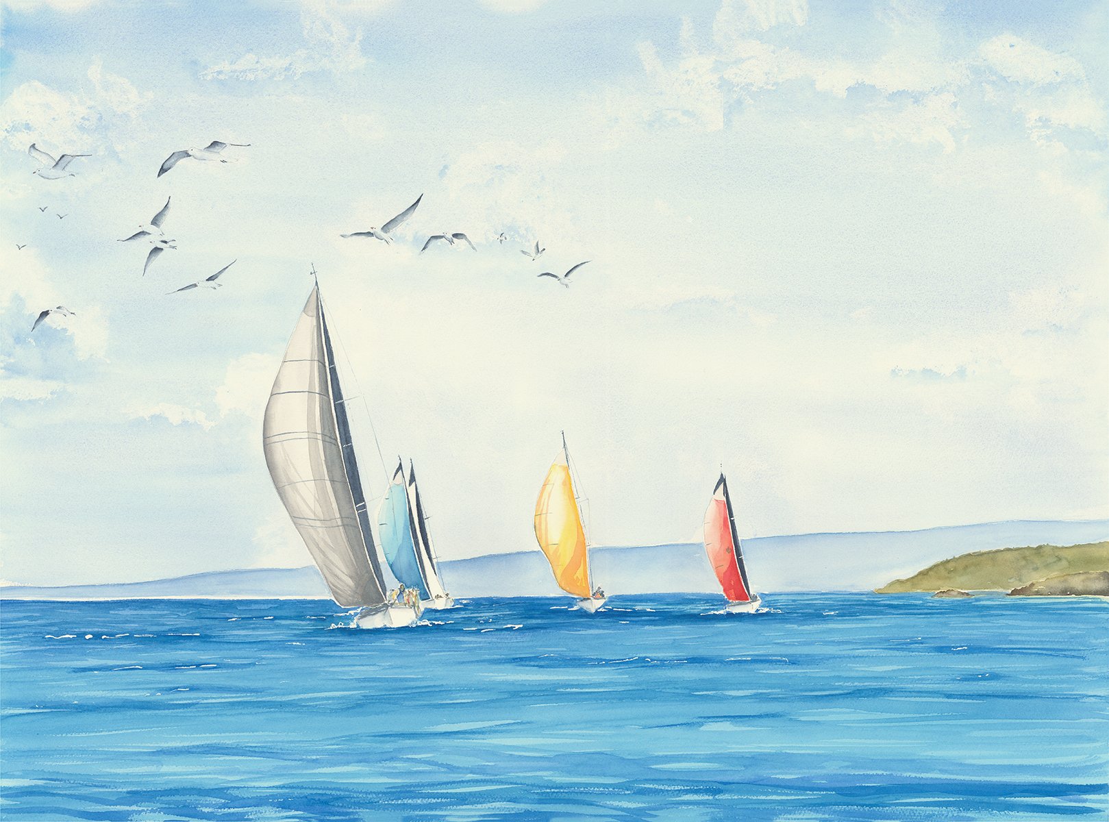 Yachts Escaping the Heads