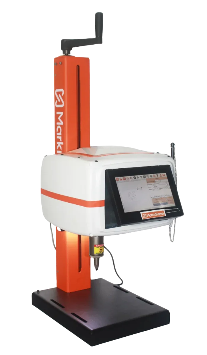 Bench top dot peen marking machine for industrial part marking