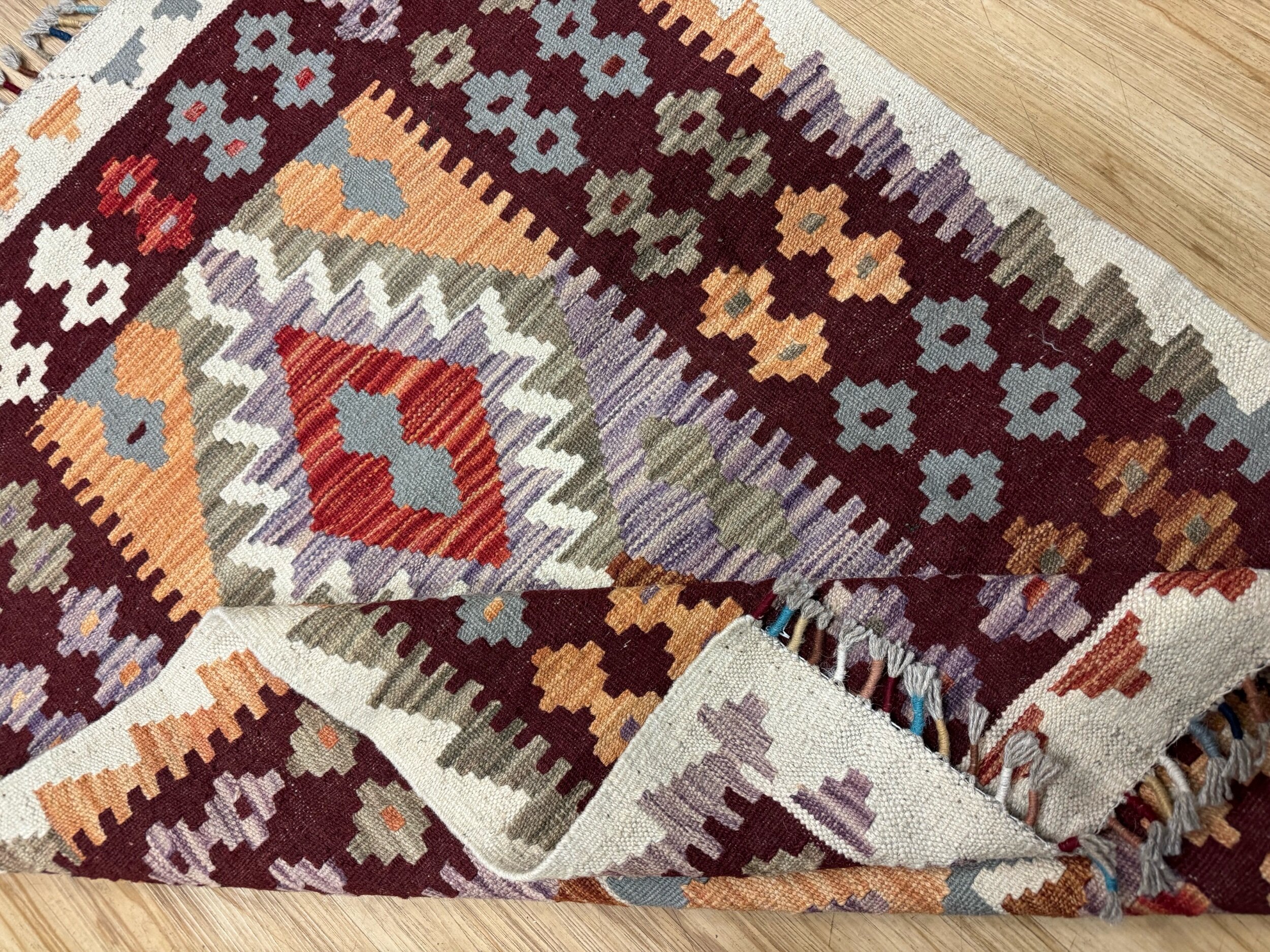 2'9" X 4' Handmade Afghan Kilim Wool Rug