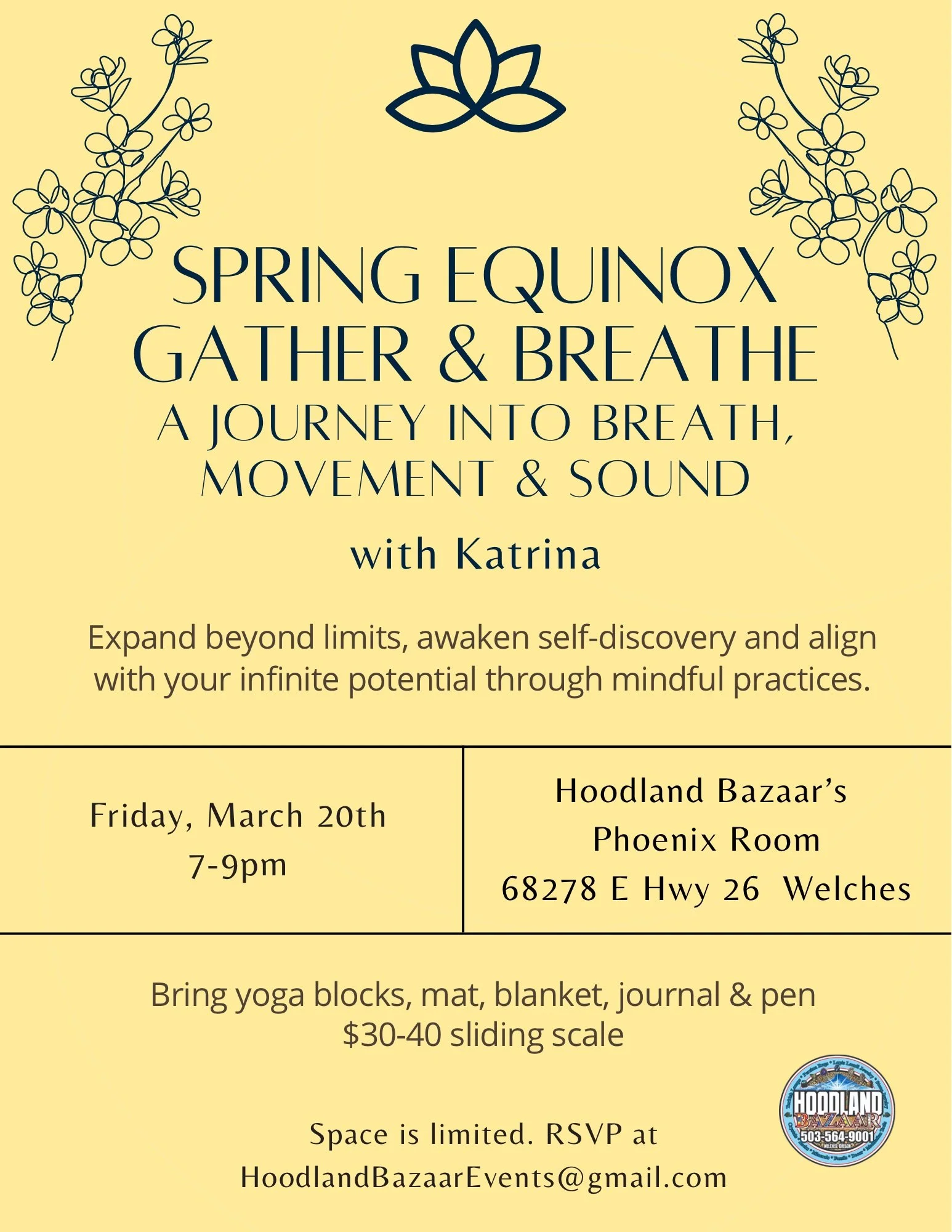 Spring Equinox GATHER &amp; BREATHE A Journey into Breath, Movement &amp; Sound with Katrina