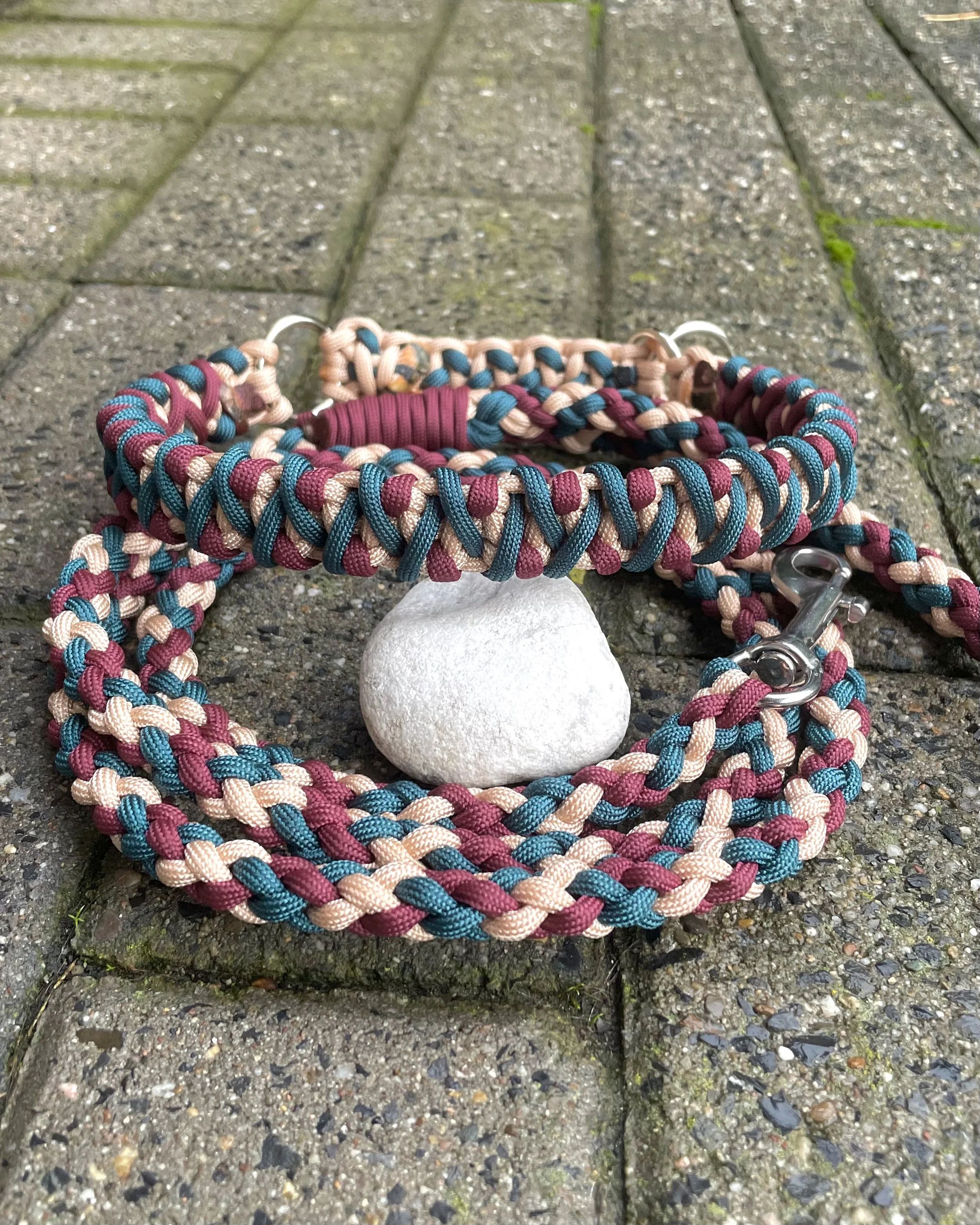 &-Fach Gaucho Paracordleine mit passendem Halsband mit dem Solomon´s Fire