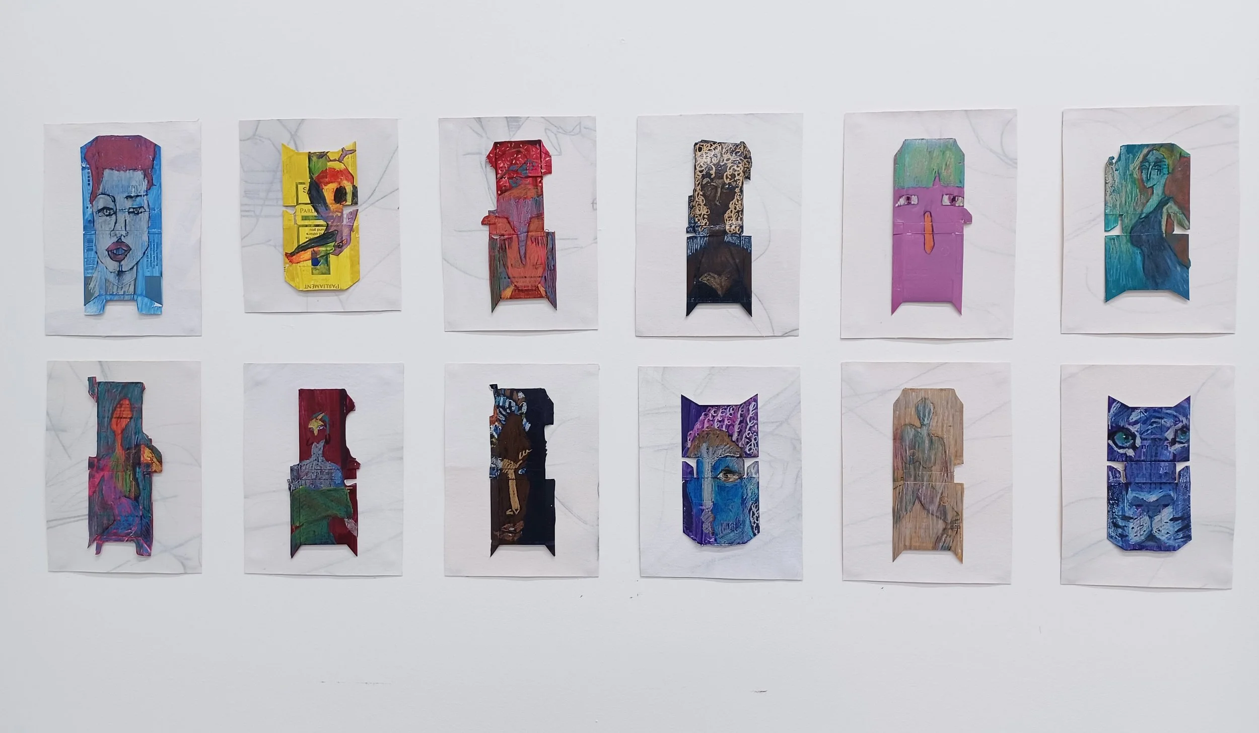 Traces of the Unseen, 2025, Oil pastel, 7.8" x 3"