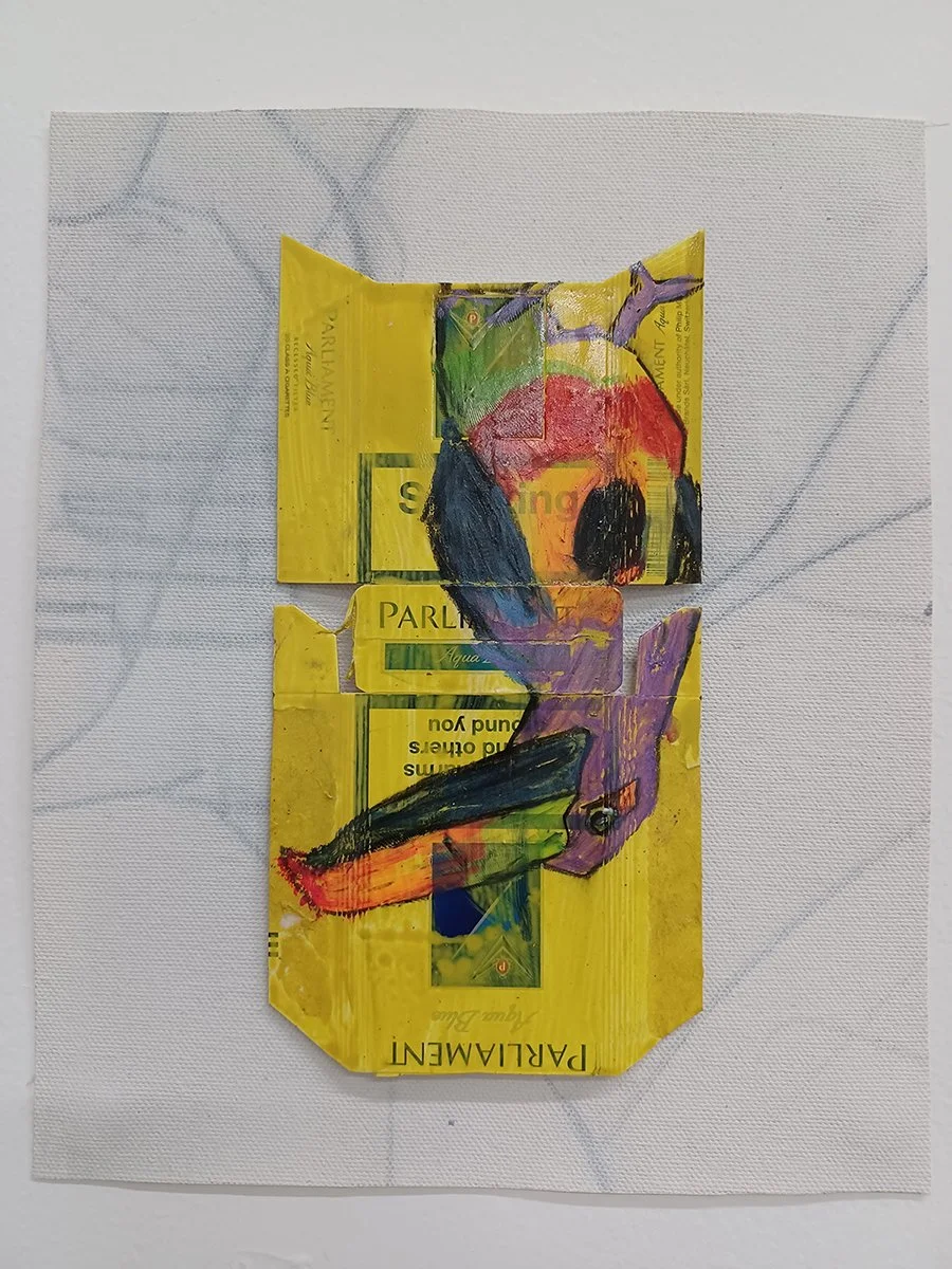 Toucan, 2025-14, Oil pastel, 6.8" x 3.5"