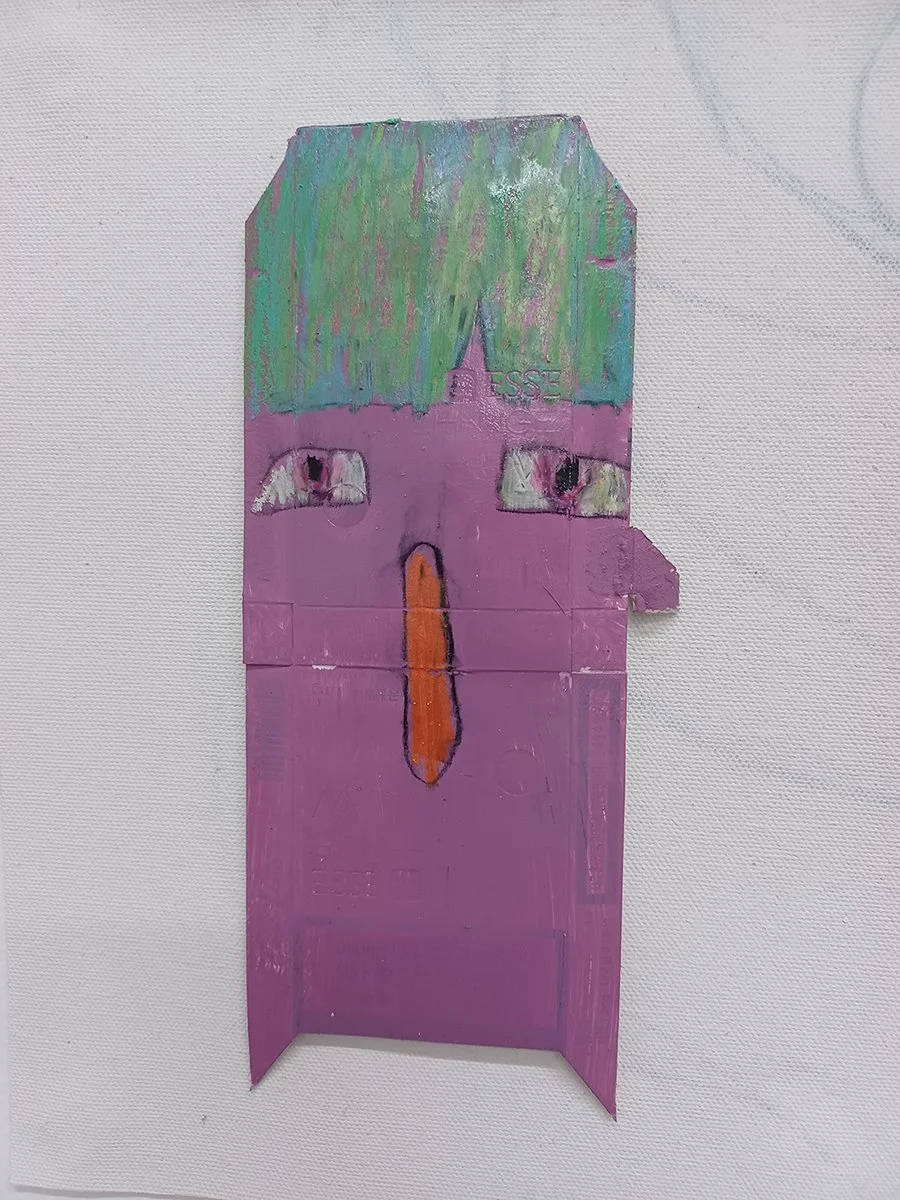 Traces of the Unseen, 2025-14, Oil pastel, 7.8" x 3"
