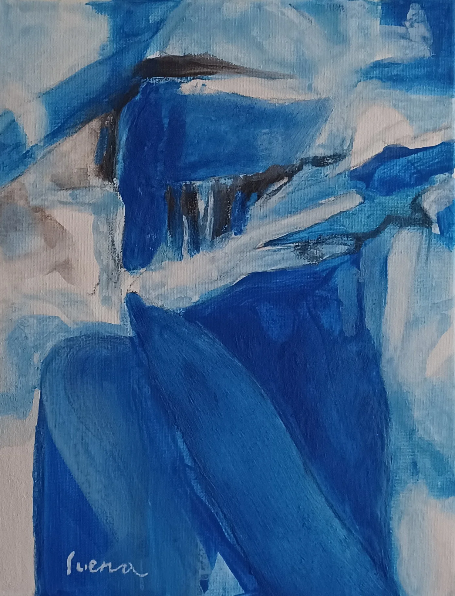 Blue Person, 2024, Acrylic on canvas, 14" x 11"