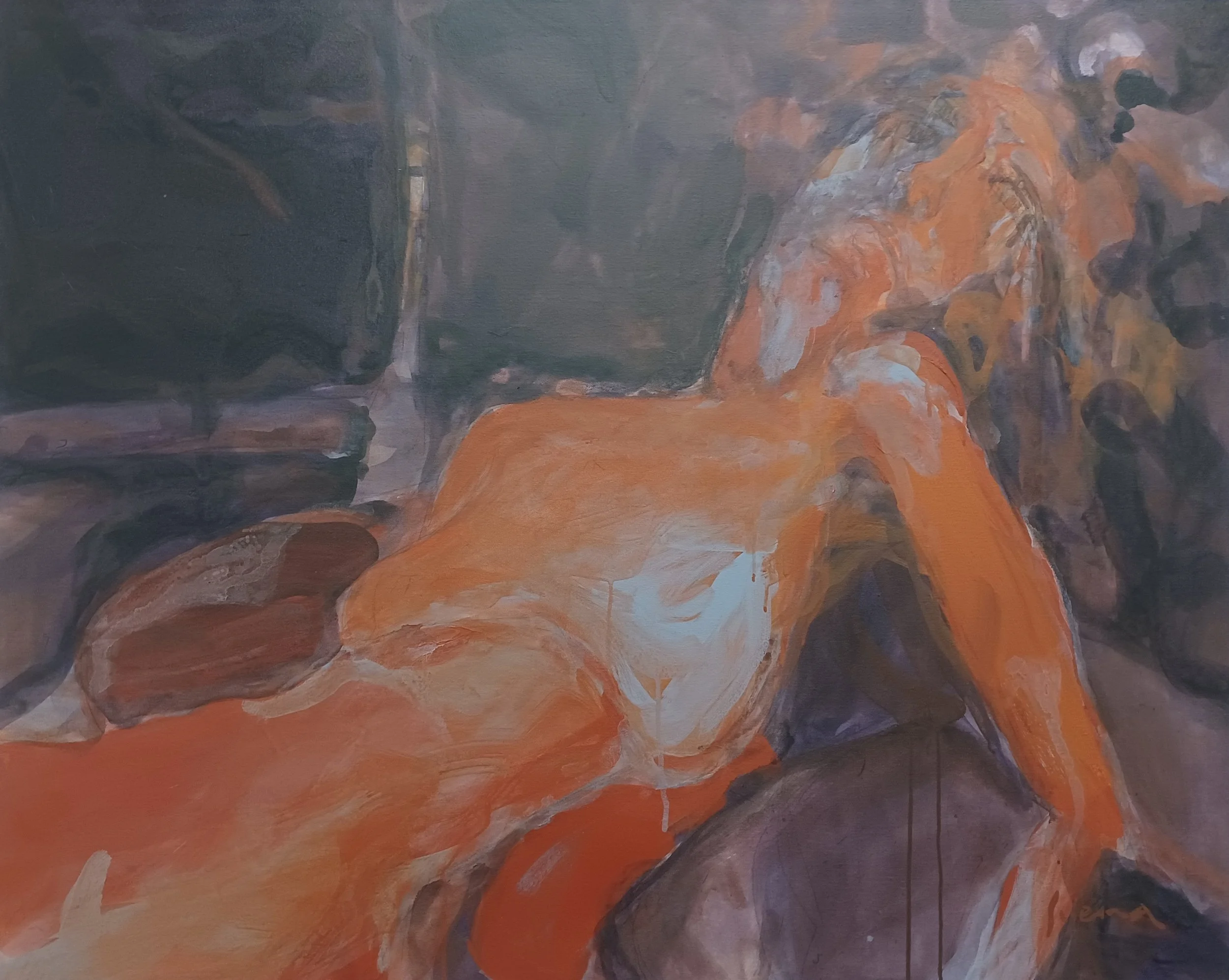 Traces of the Unseen, 2025, Acrylic on canvas, 40" x 50"