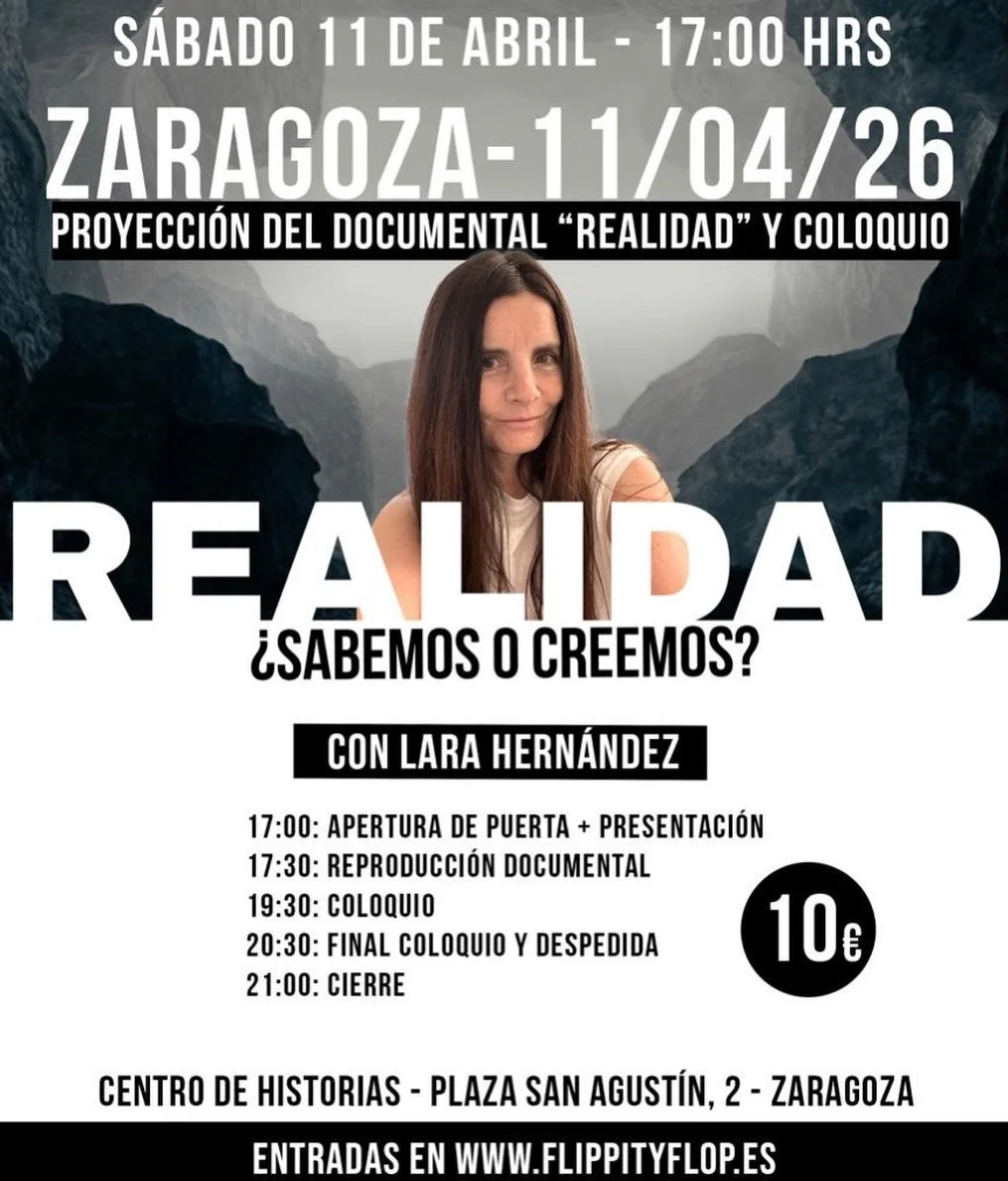 Nos vemos el d&iacute;a 11 de abril en Zaragoza para ver el documental &ldquo;Realidad&rdquo;, conocernos y charlar sobre todos los temas que trata 👇🏻👇🏻👇🏻
Entradas en https://www.flippityflop.es/tienda-flippityflop/p/realidad-proyeccin-zaragoza