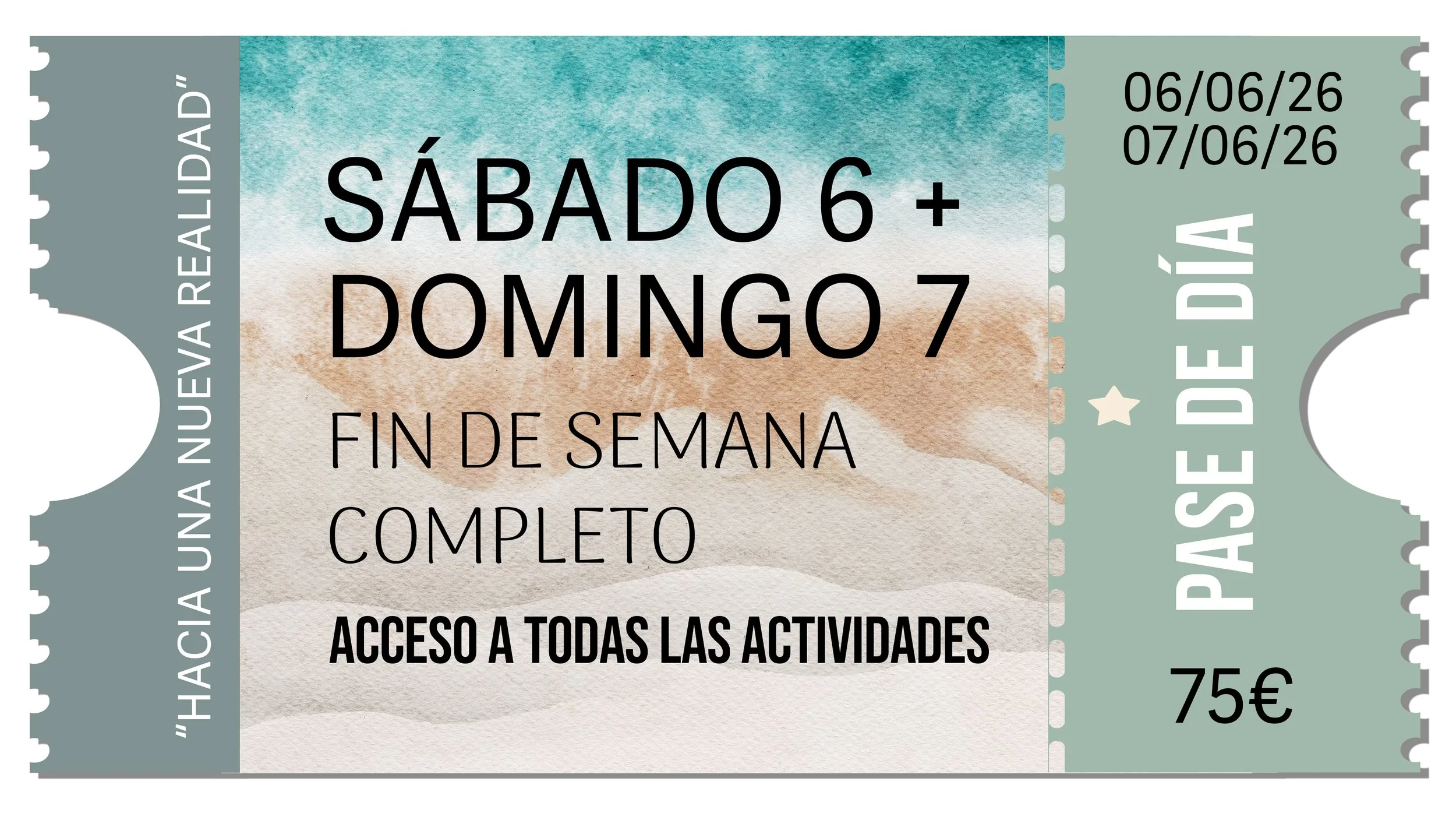 Pase DUAL: Sábado 6 y domingo 7