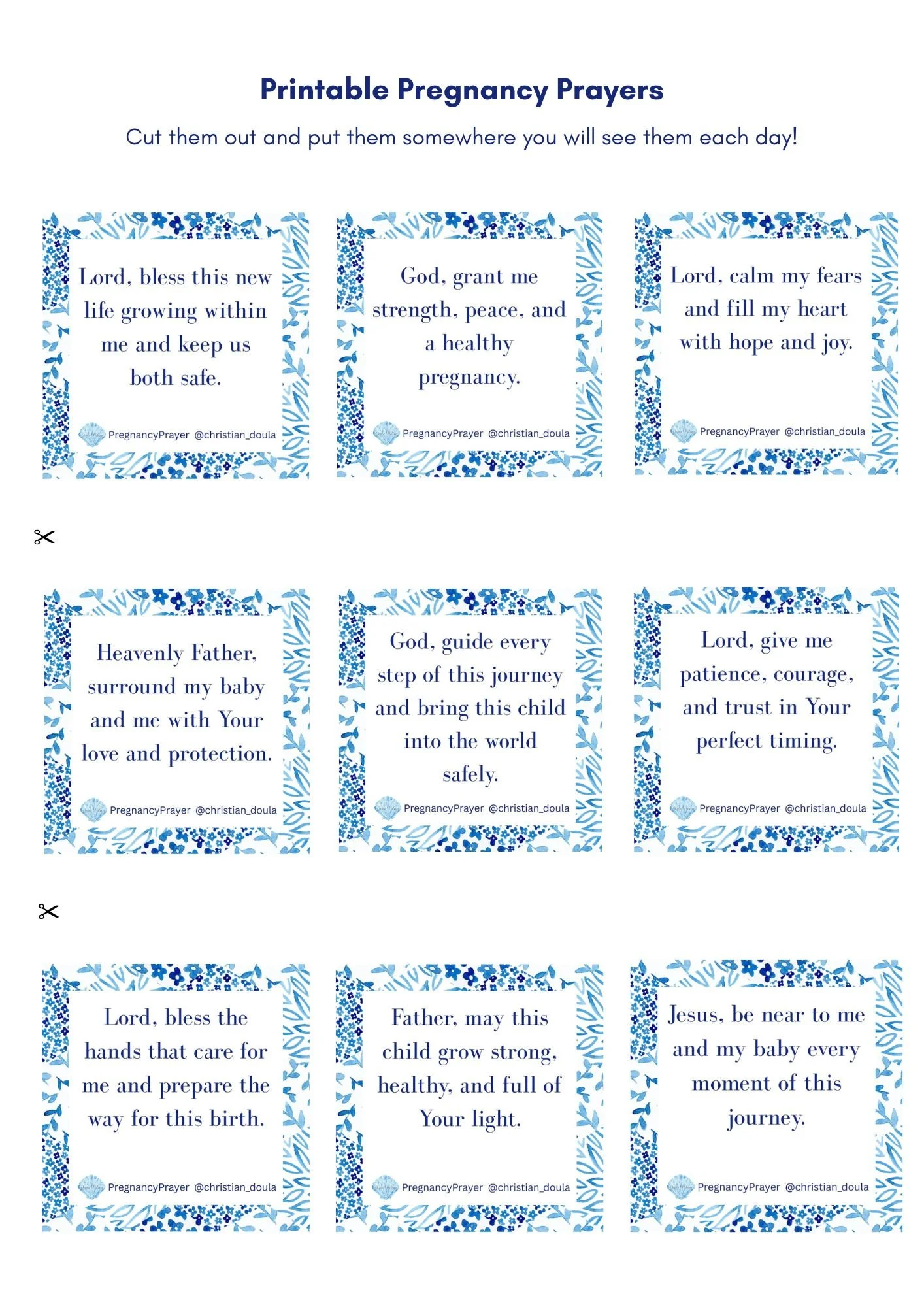 Printable Pregnancy Prayers