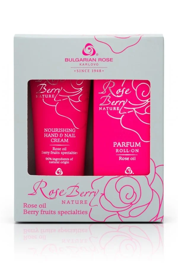 Darilni set – Rose Berry Nature (parfumska vodica in krema za roke)