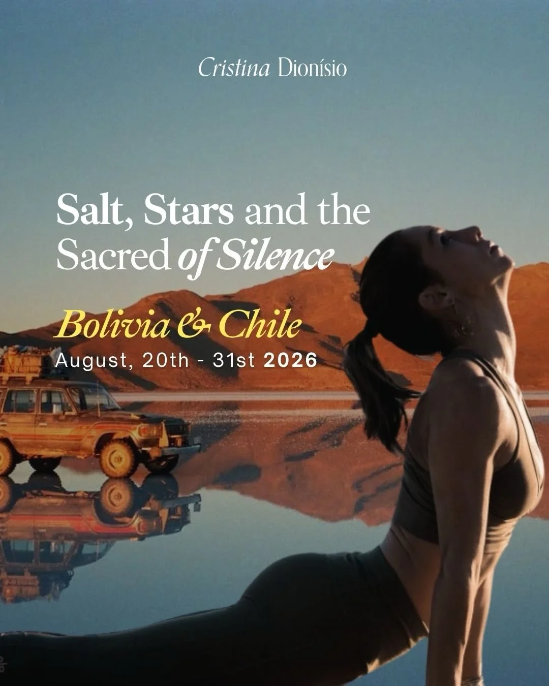 BOLIVIA &amp; CHILE 🇧🇴🇨🇱✨
📅 20 &ndash; 31 August 2026
📍 La Paz &middot; Copacabana &middot; Uyuni &middot; Eduardo Avaroa Reserve &middot; San Pedro de Atacama &middot; Santiago

A journey through vast deserts, sacred lakes, high-altitude citie
