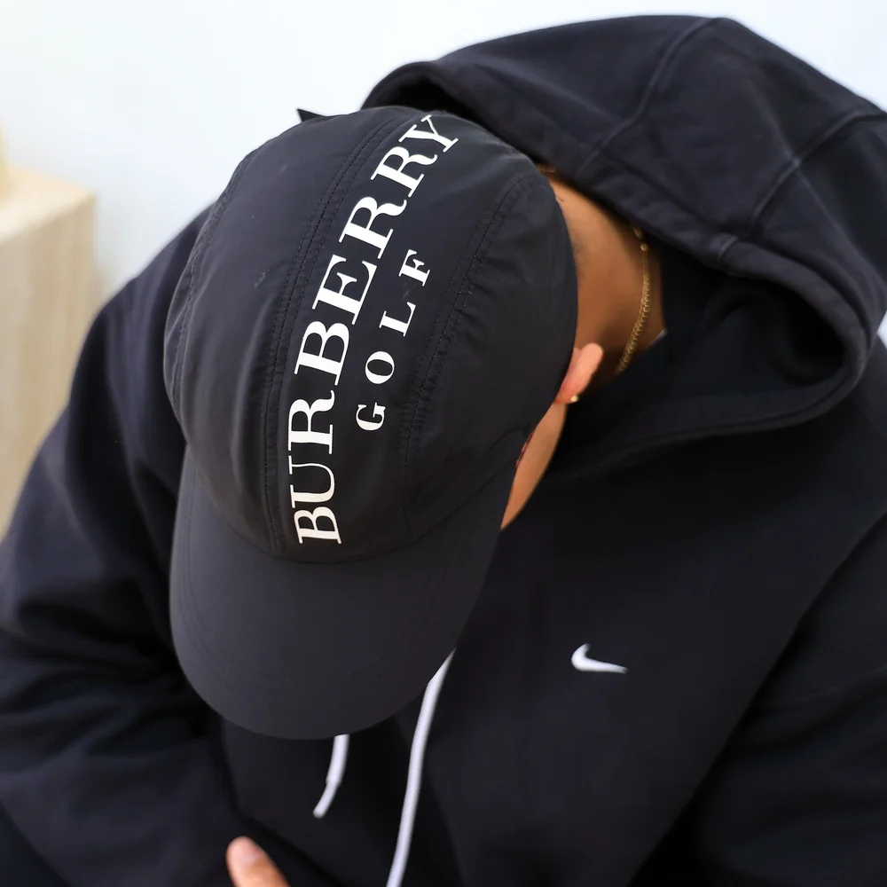 Vintage Burberry Spellout Cap - Black — THE SWAVES