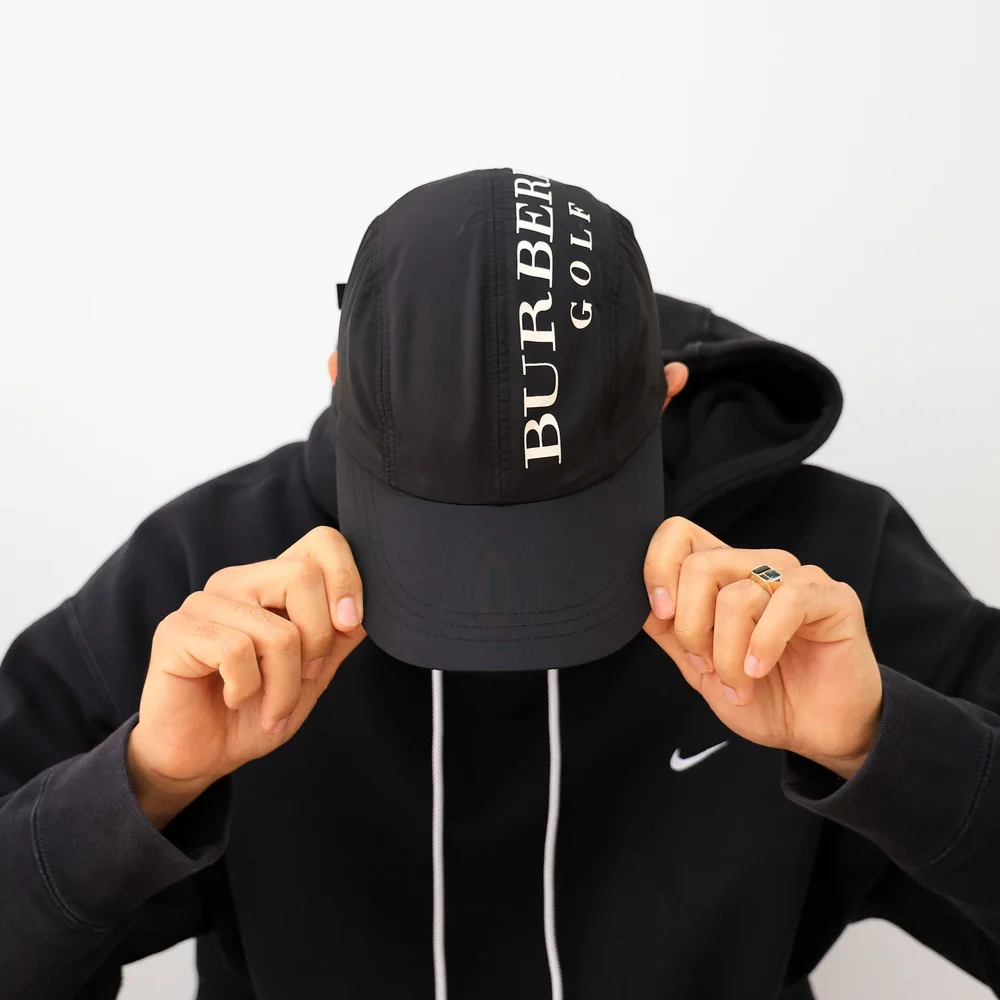 Burberry  hat Black Burberrys Spellout. One Size Vintage Burberry Spellout Cap - Black — THE SWAVES main image 2