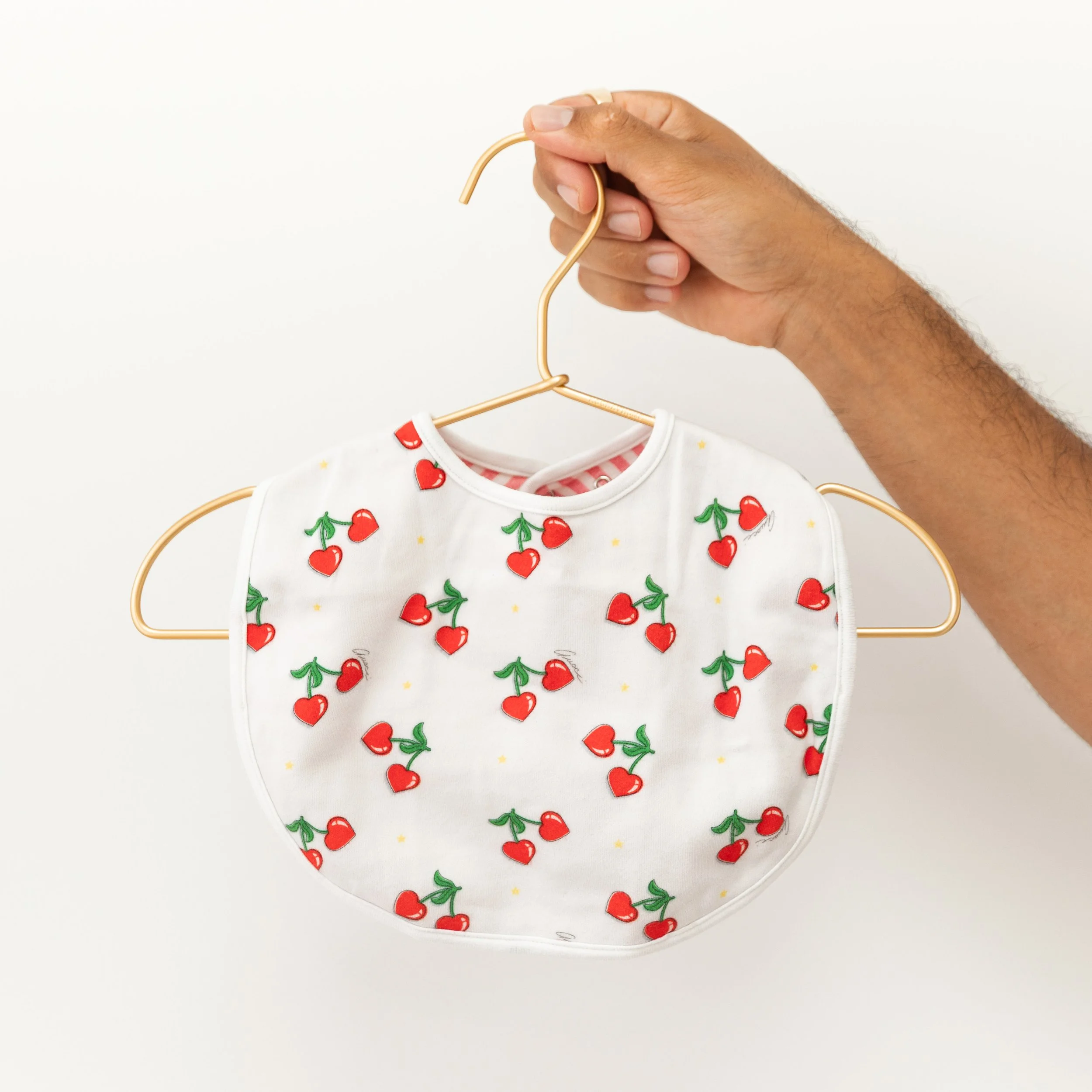 Gucci Reversible Baby Bib - Cherry Hearts